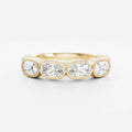 1.0 TCW Elongated Cushion Lab Grown Diamond Bezel Wedding Band