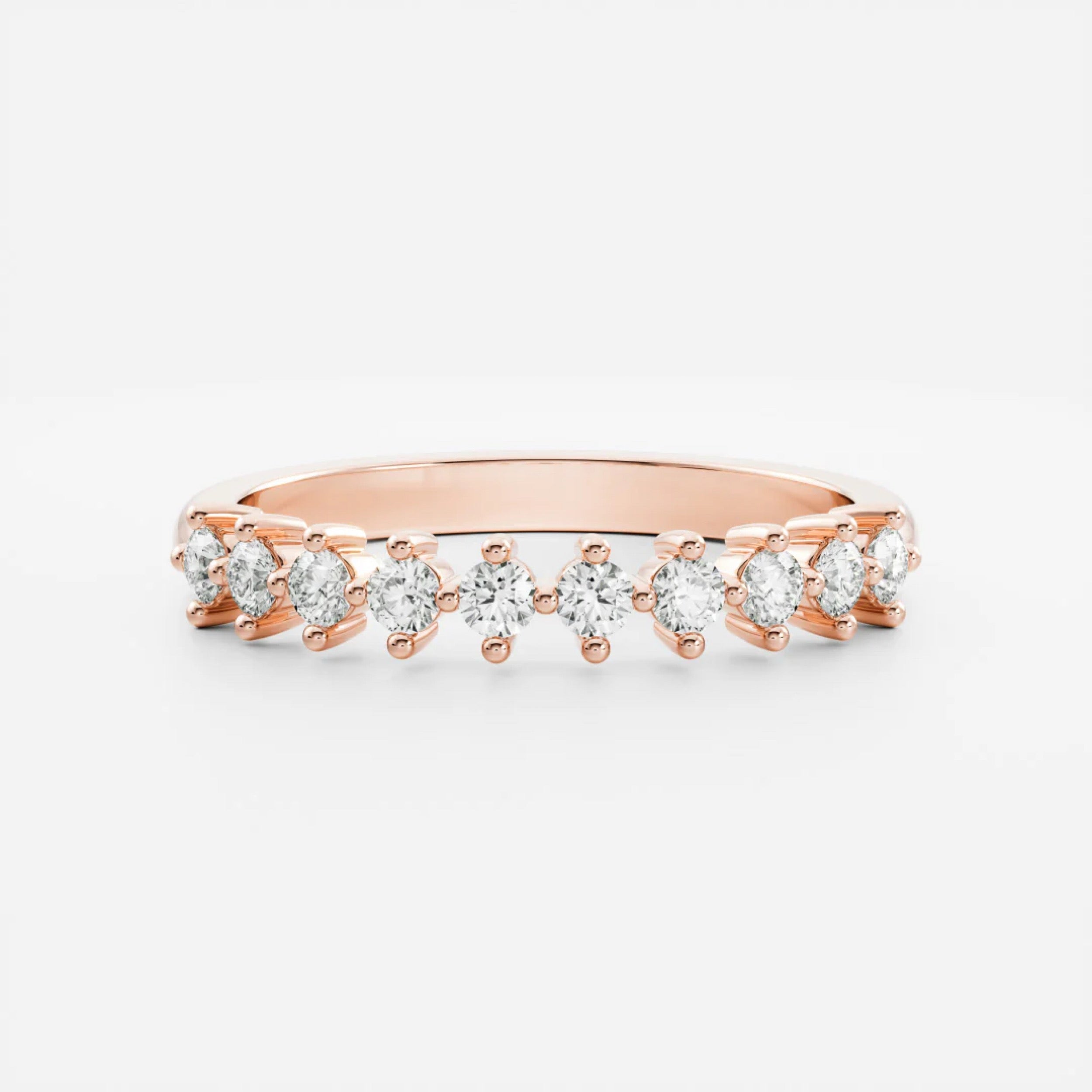 0.4 TCW Round Diamond Pave Wedding Band