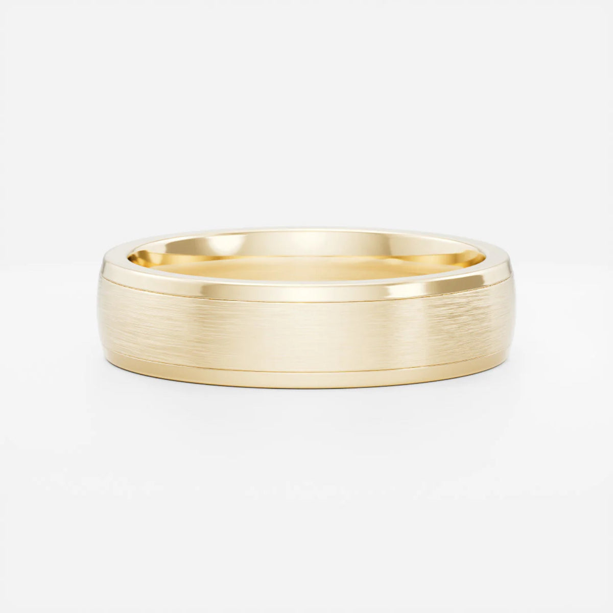 Men's Brushed Finish Polish Edge Wedding Band