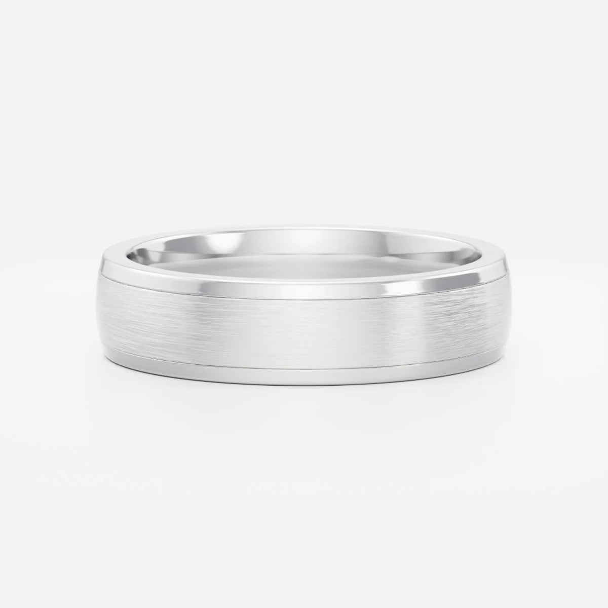 Men's Brushed Finish Polish Edge Wedding Band