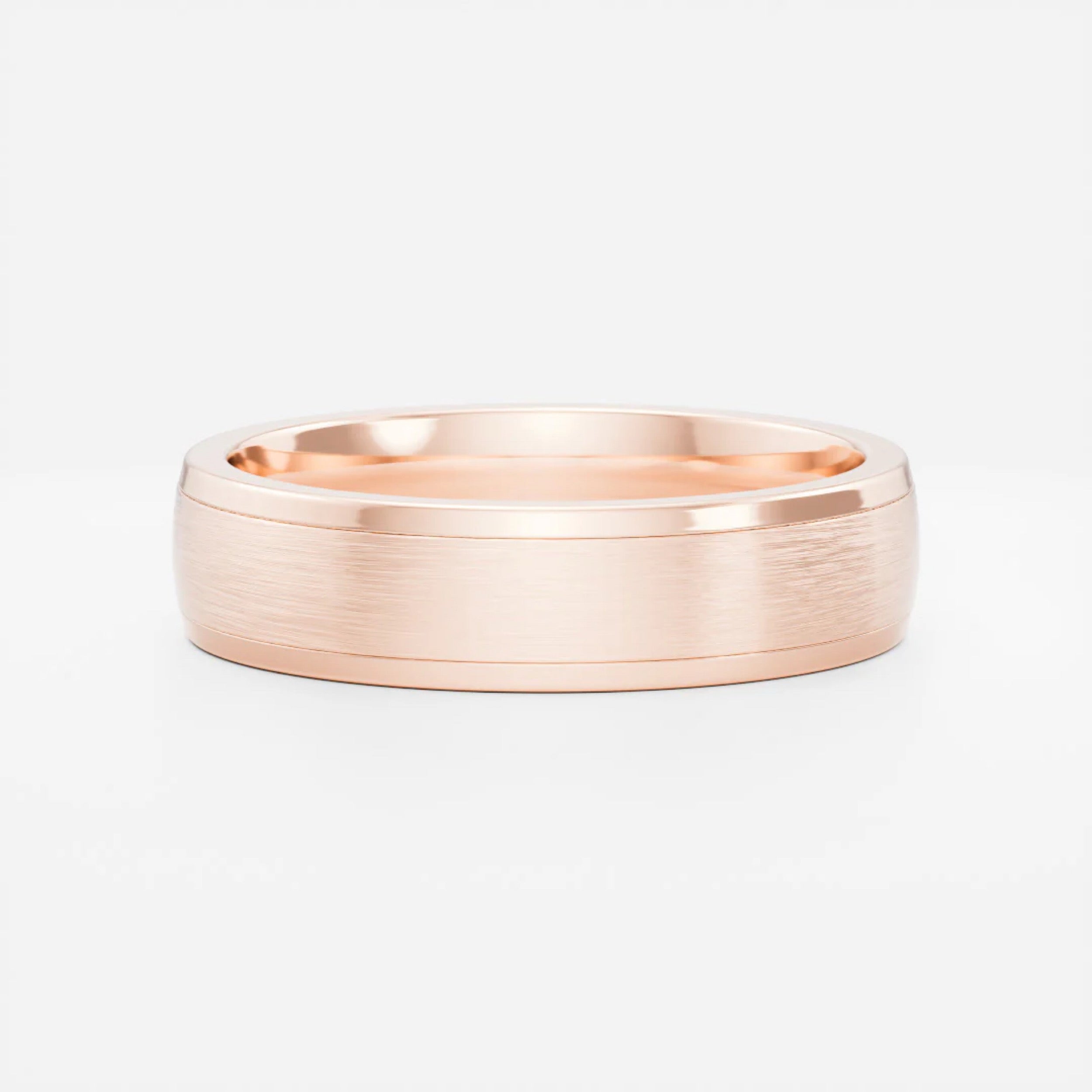 Men's Brushed Finish Polish Edge Wedding Band