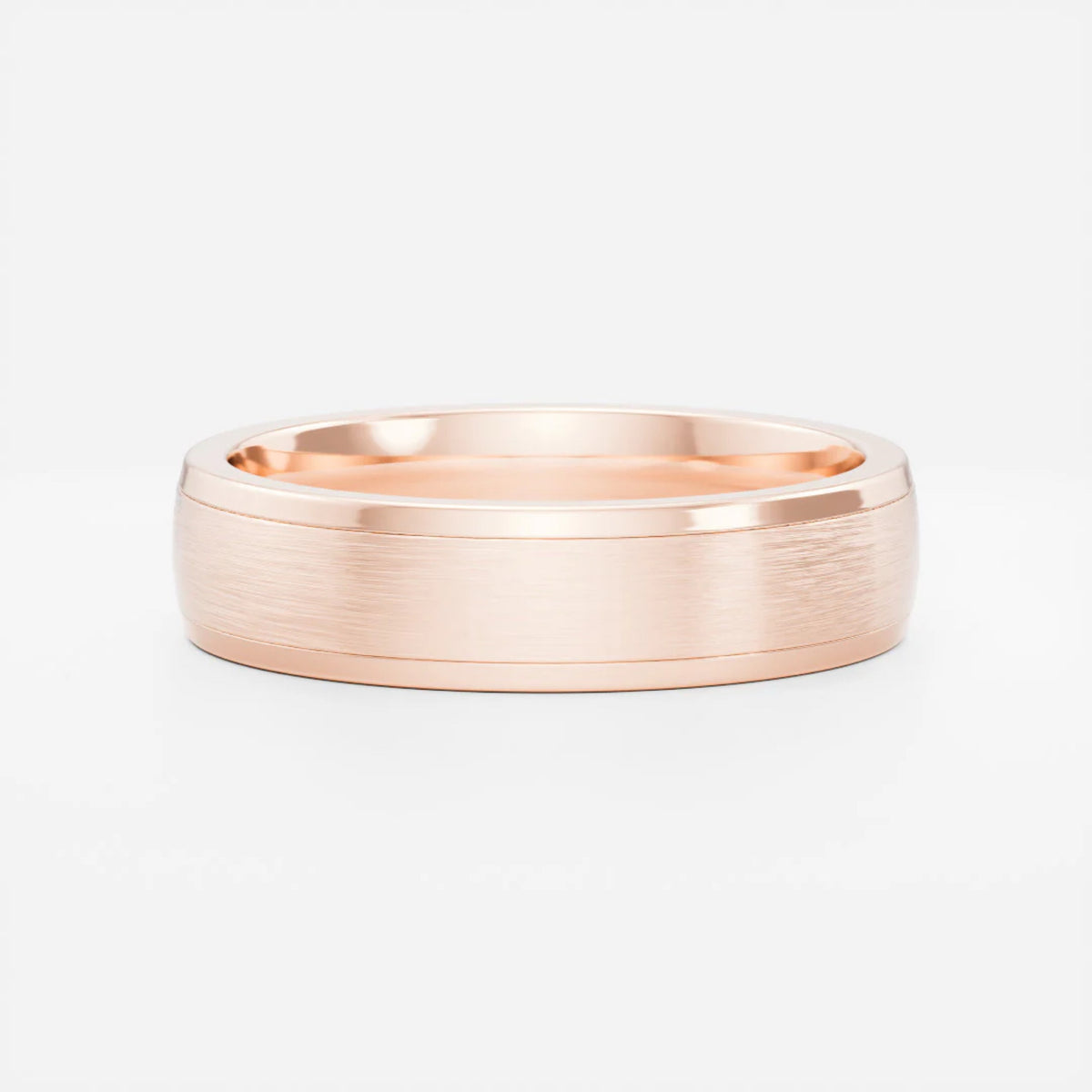 Men's Brushed Finish Polish Edge Wedding Band