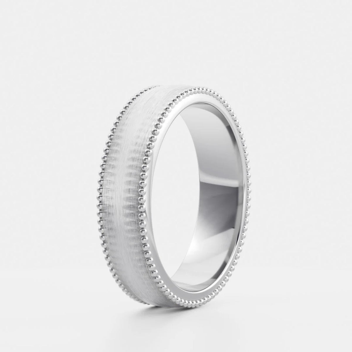 Men's Brushed Milgrain Wedding Band
