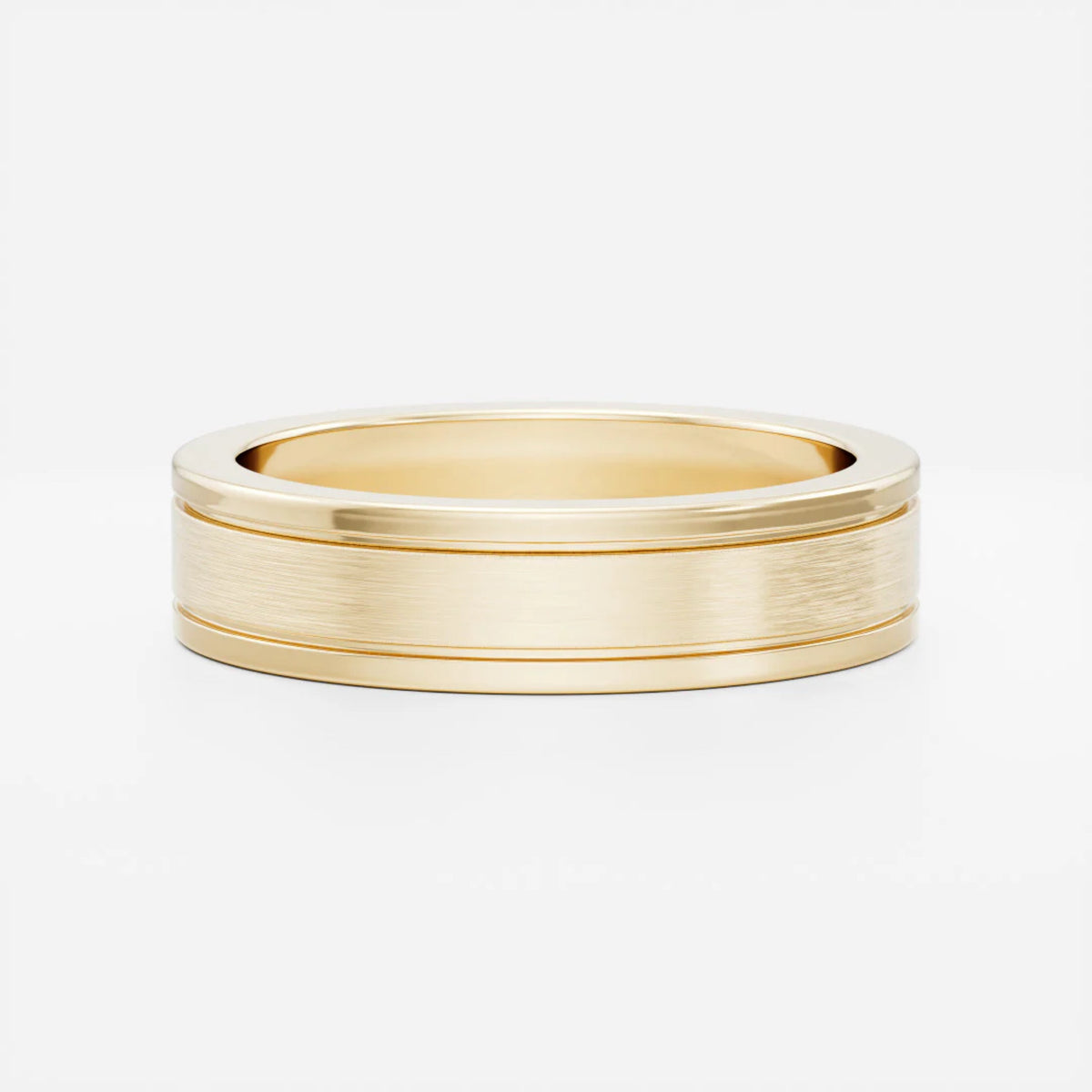 Men's Brushed Dual Grooved Wedding Band