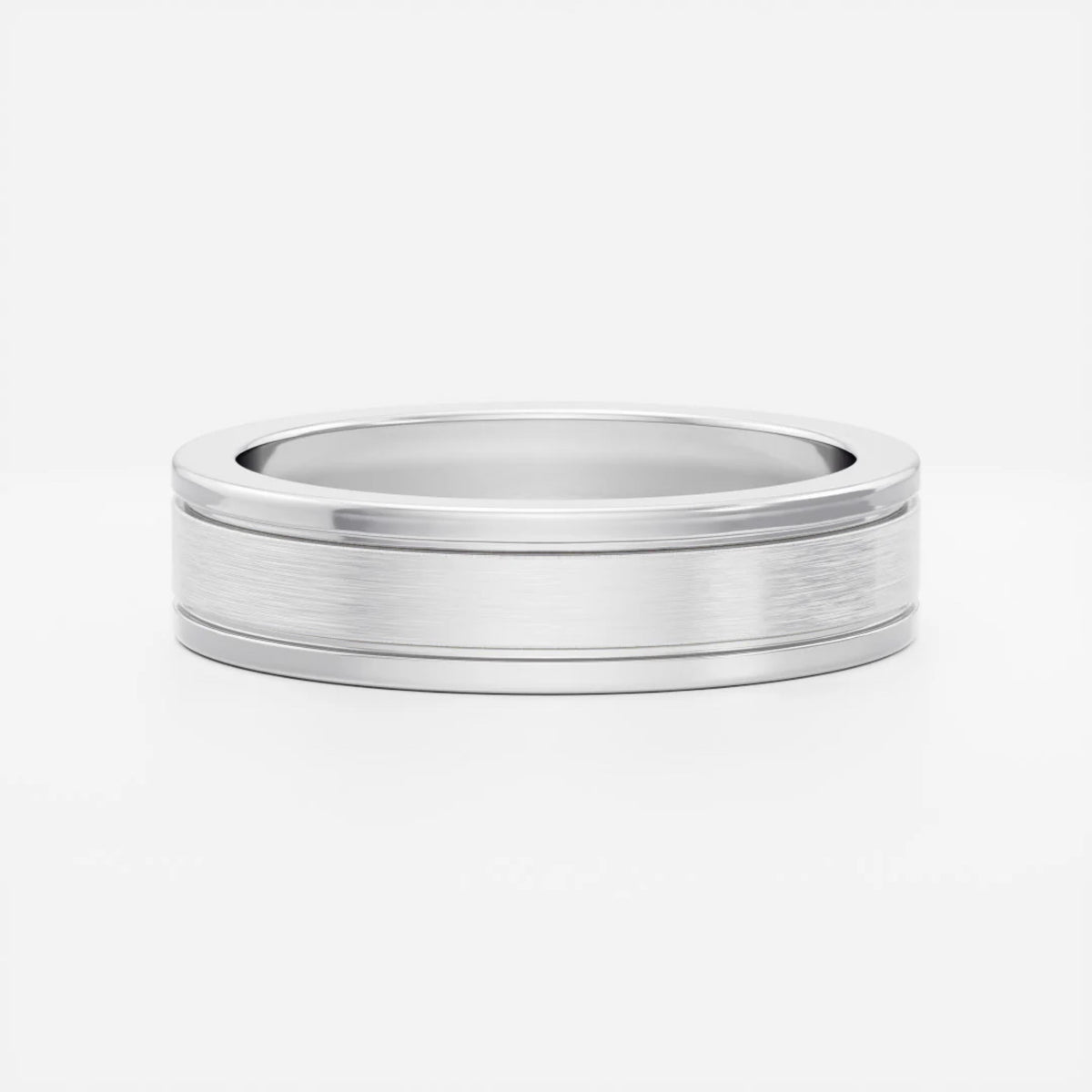 Men's Brushed Dual Grooved Wedding Band
