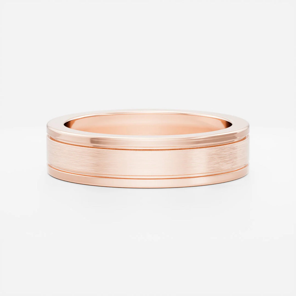 Men's Brushed Dual Grooved Wedding Band