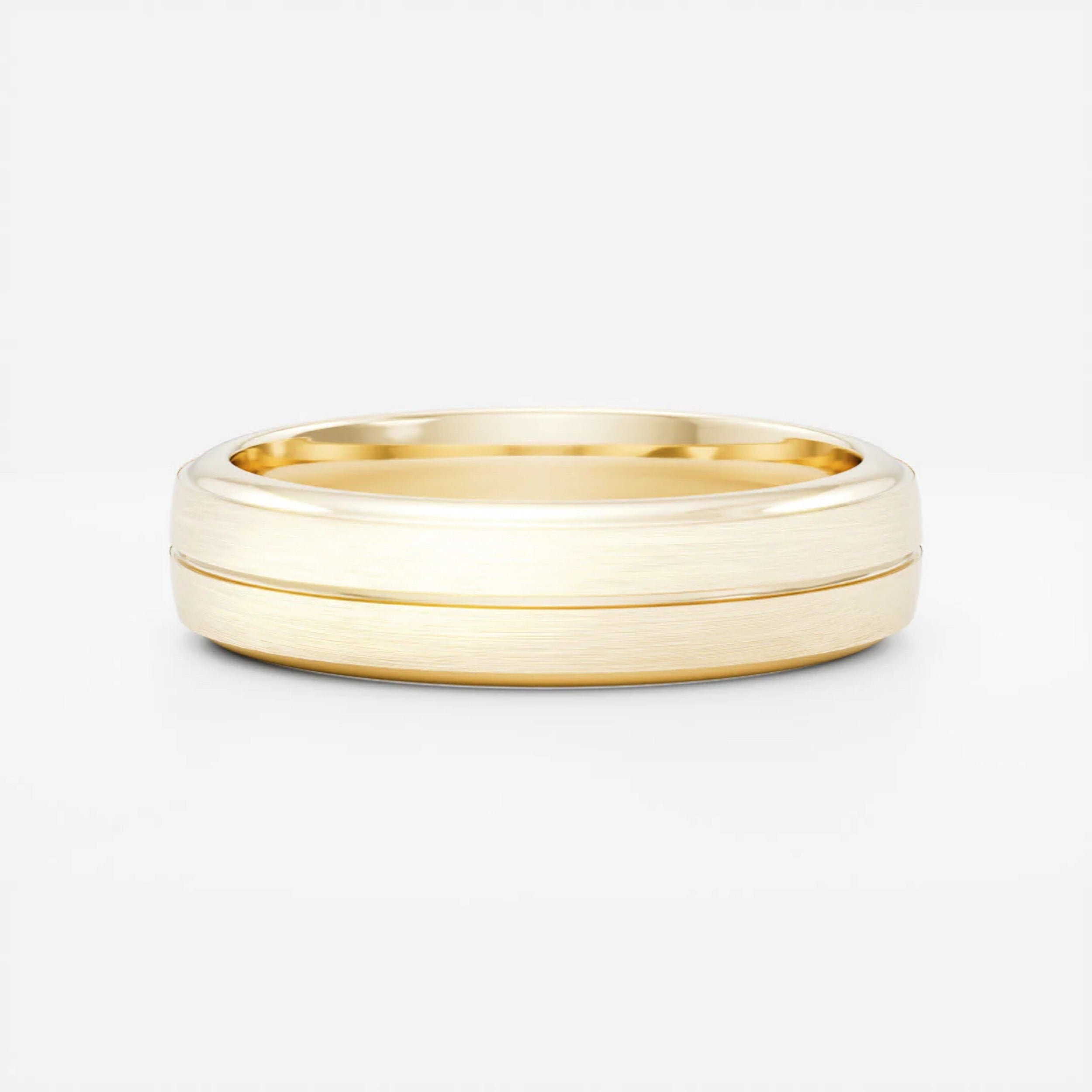 Men's Brushed Single Grooved Wedding Band