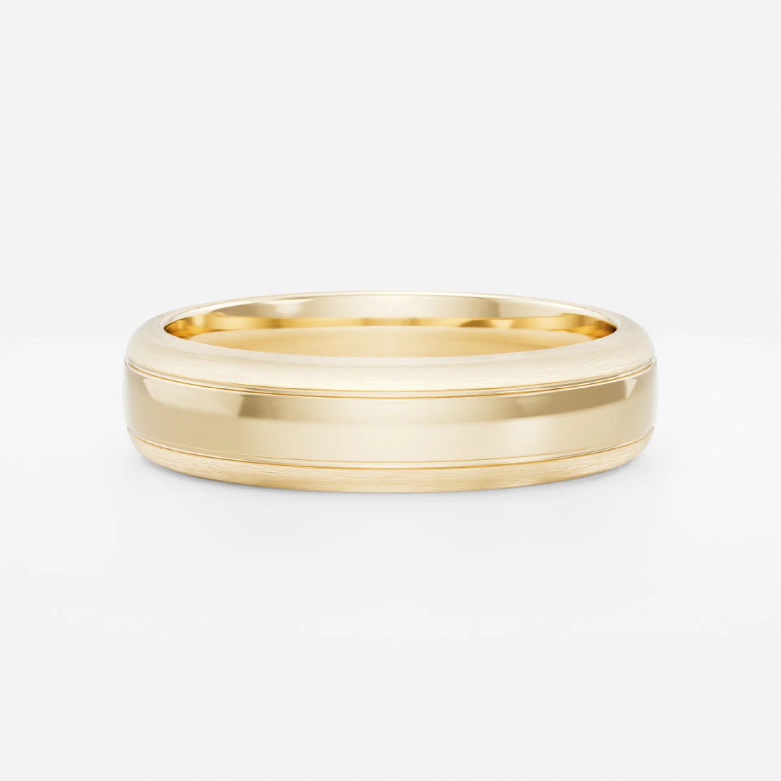 Men's Brushed Step Edge Wedding Band