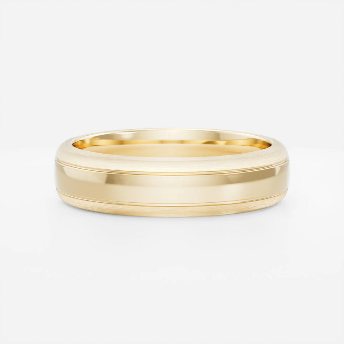 Men's Brushed Step Edge Wedding Band