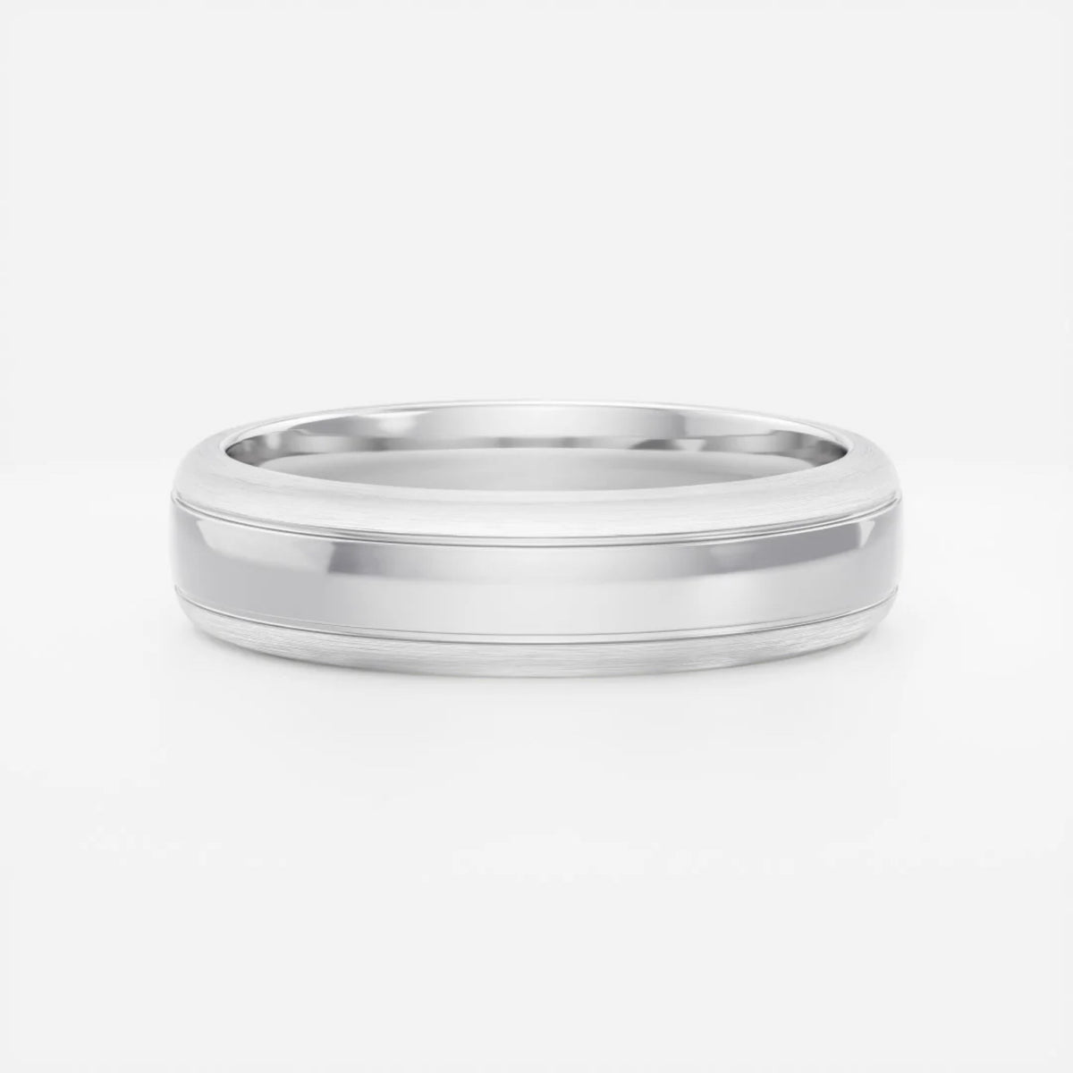 Men's Brushed Step Edge Wedding Band