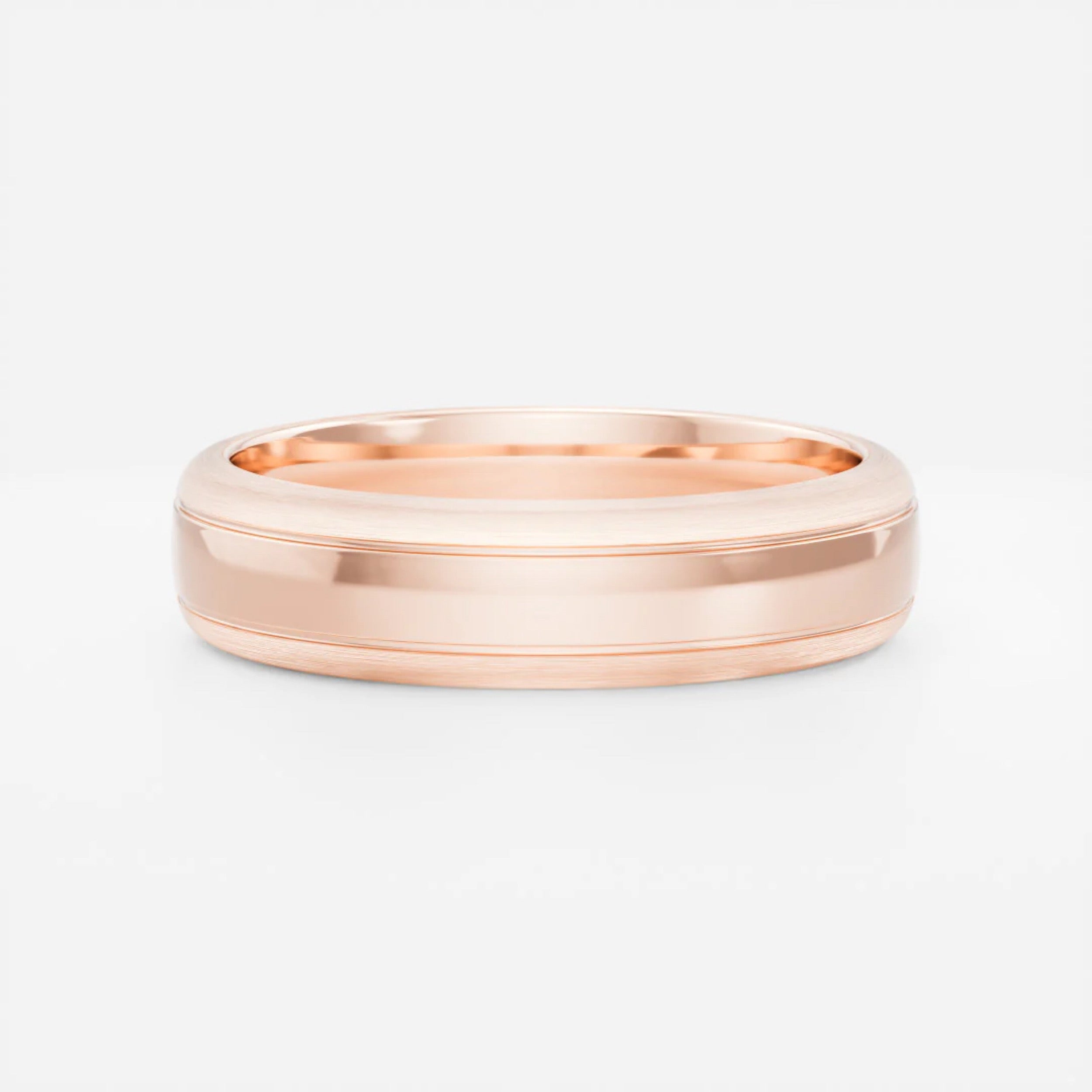 Men's Brushed Step Edge Wedding Band