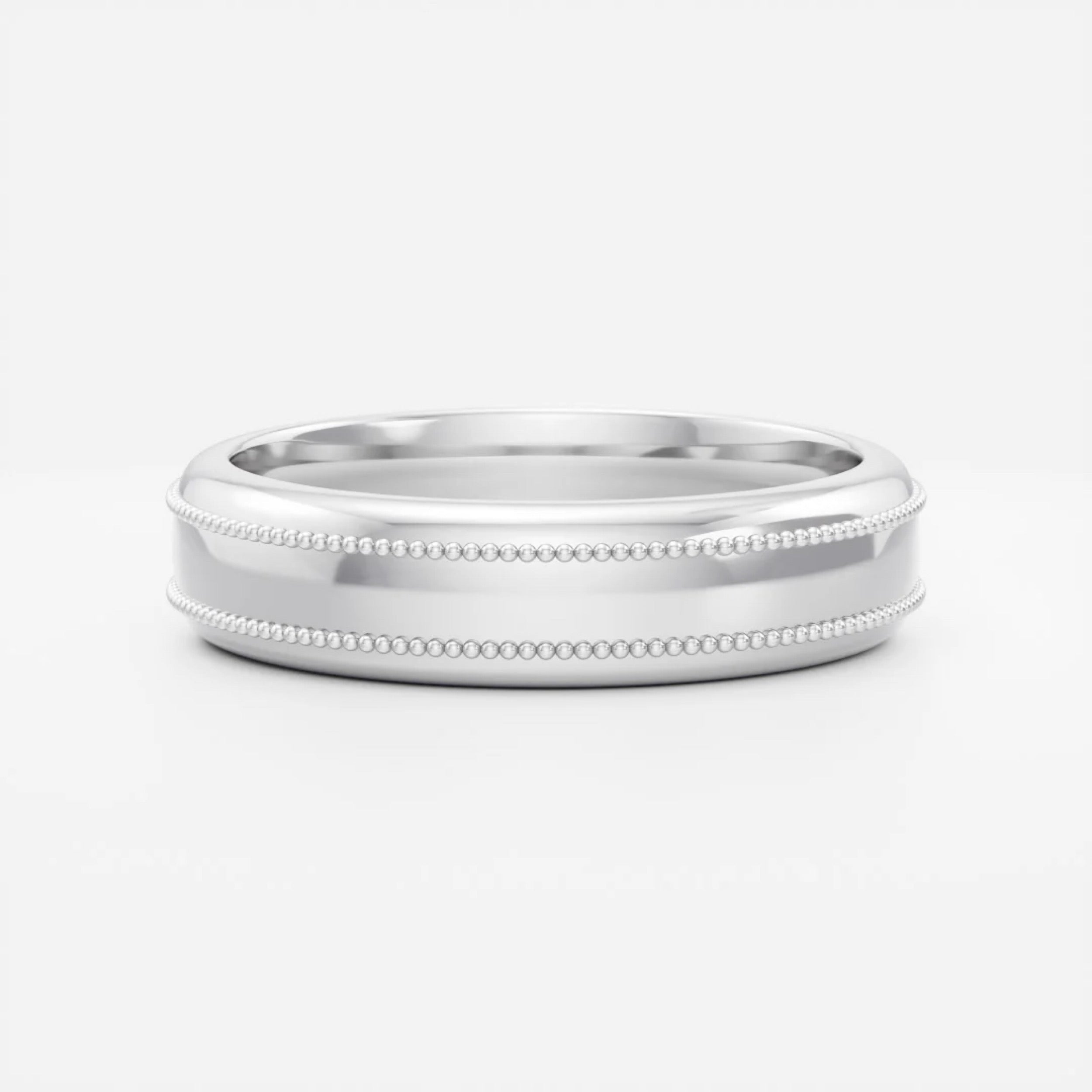 Men's Brushed Milgrain Wedding Band