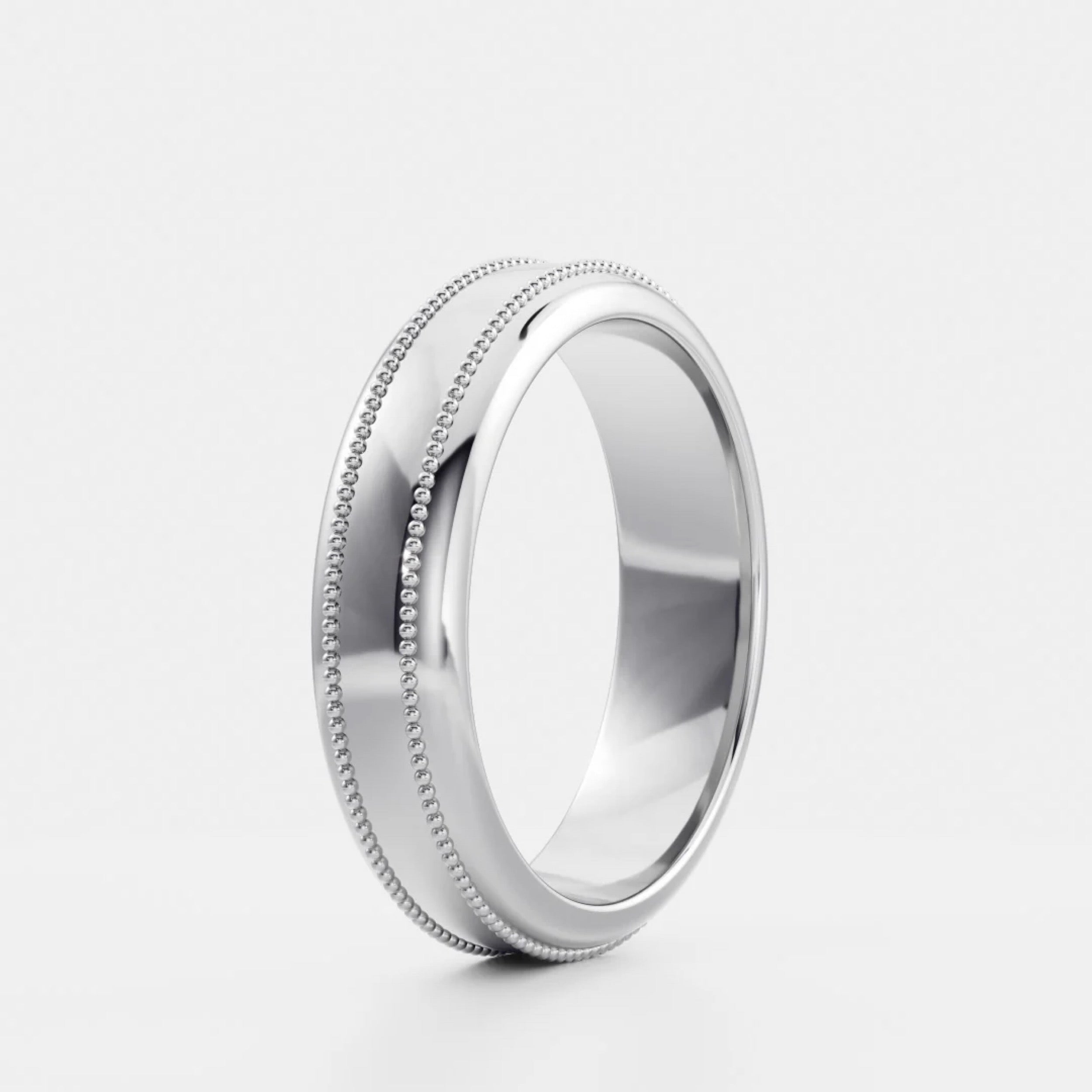 Men's Brushed Milgrain Wedding Band
