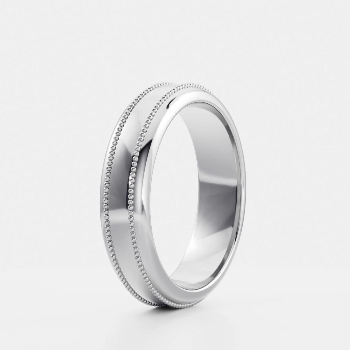 Men's Brushed Milgrain Wedding Band