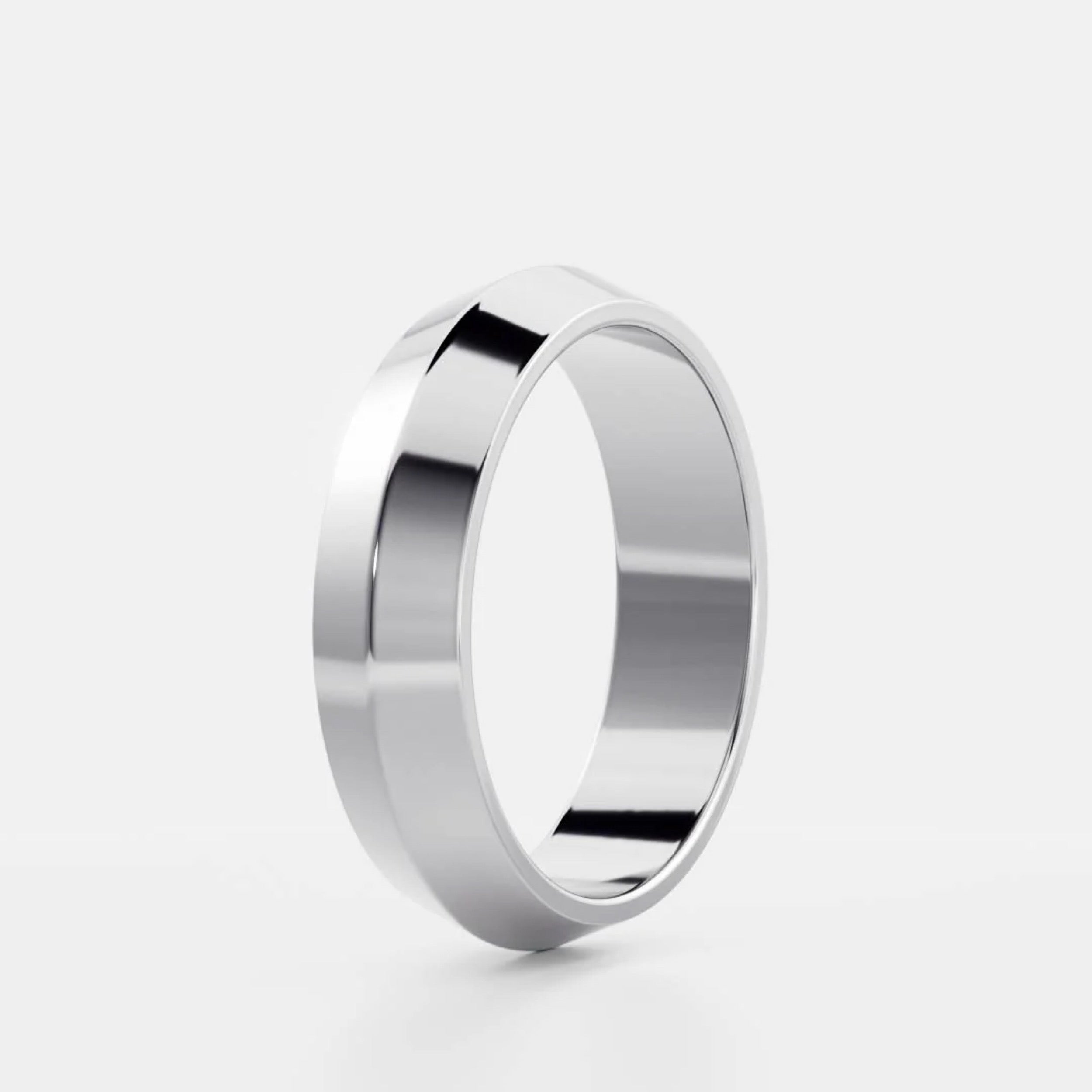 Classic Plain Knife Edge Wedding Band