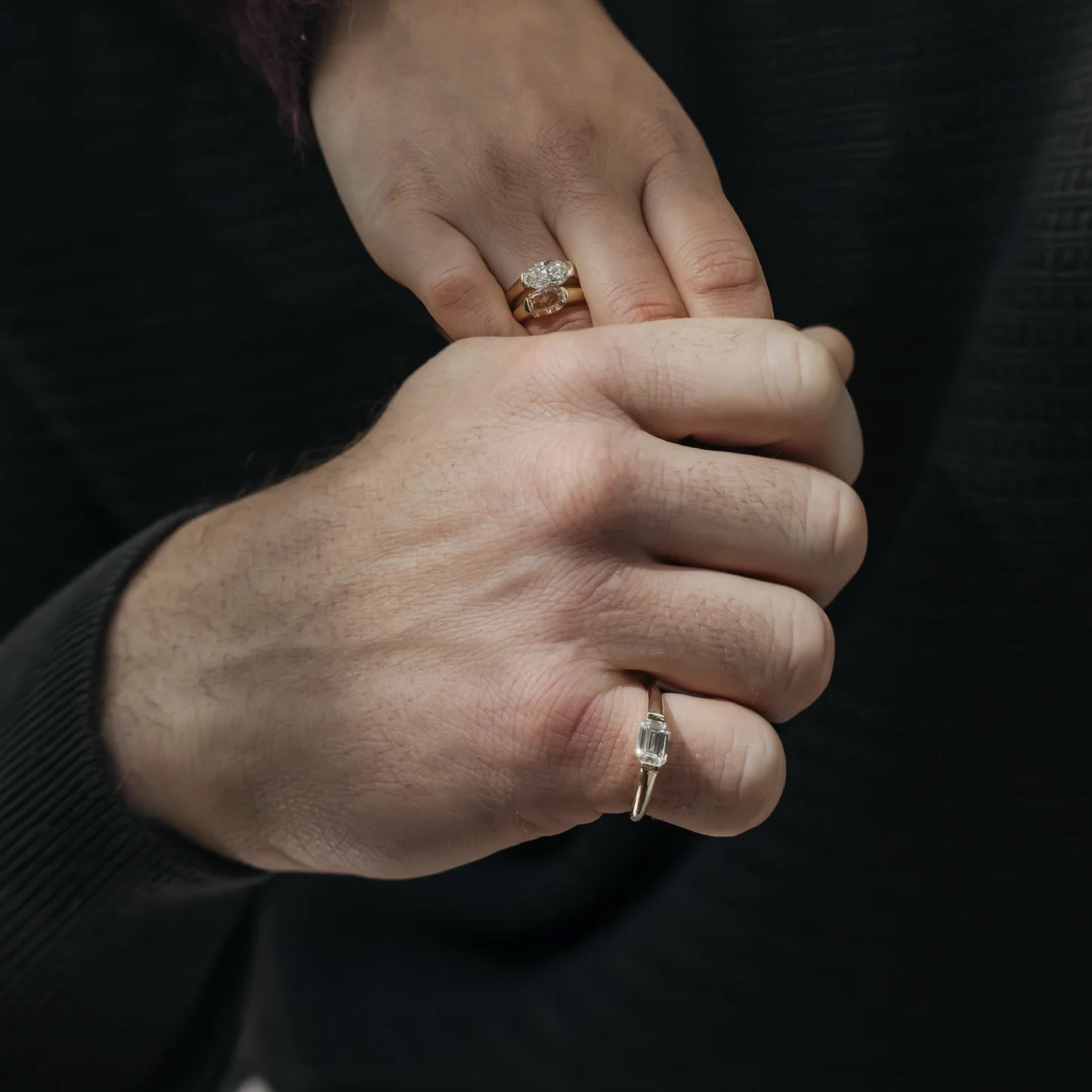 1.0 - 3.0 CT Elongated Cushion Lab Grown Diamond Half Bezel Engagement Ring