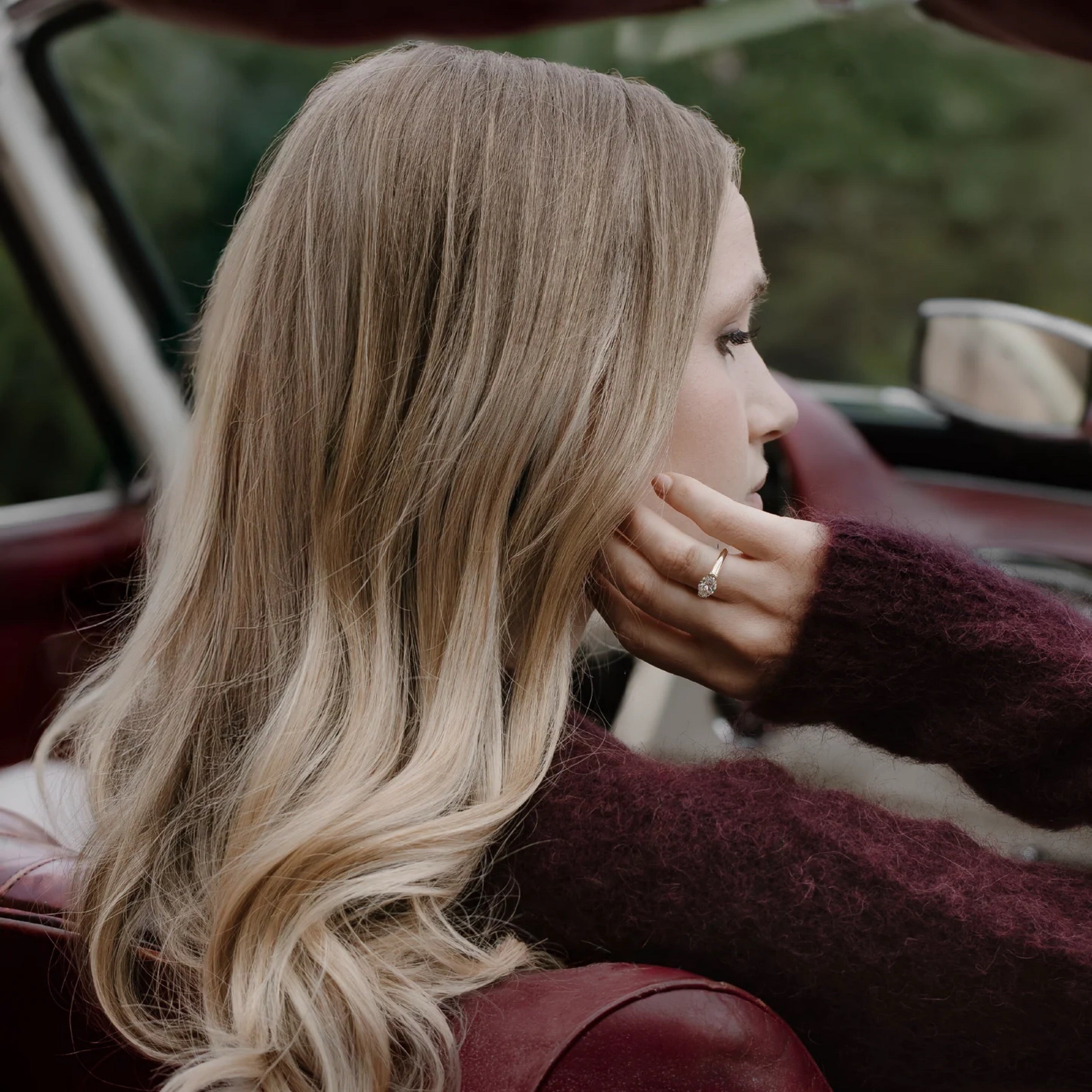 1.0 - 3.0 CT Elongated Cushion Lab Grown Diamond Half Bezel Engagement Ring