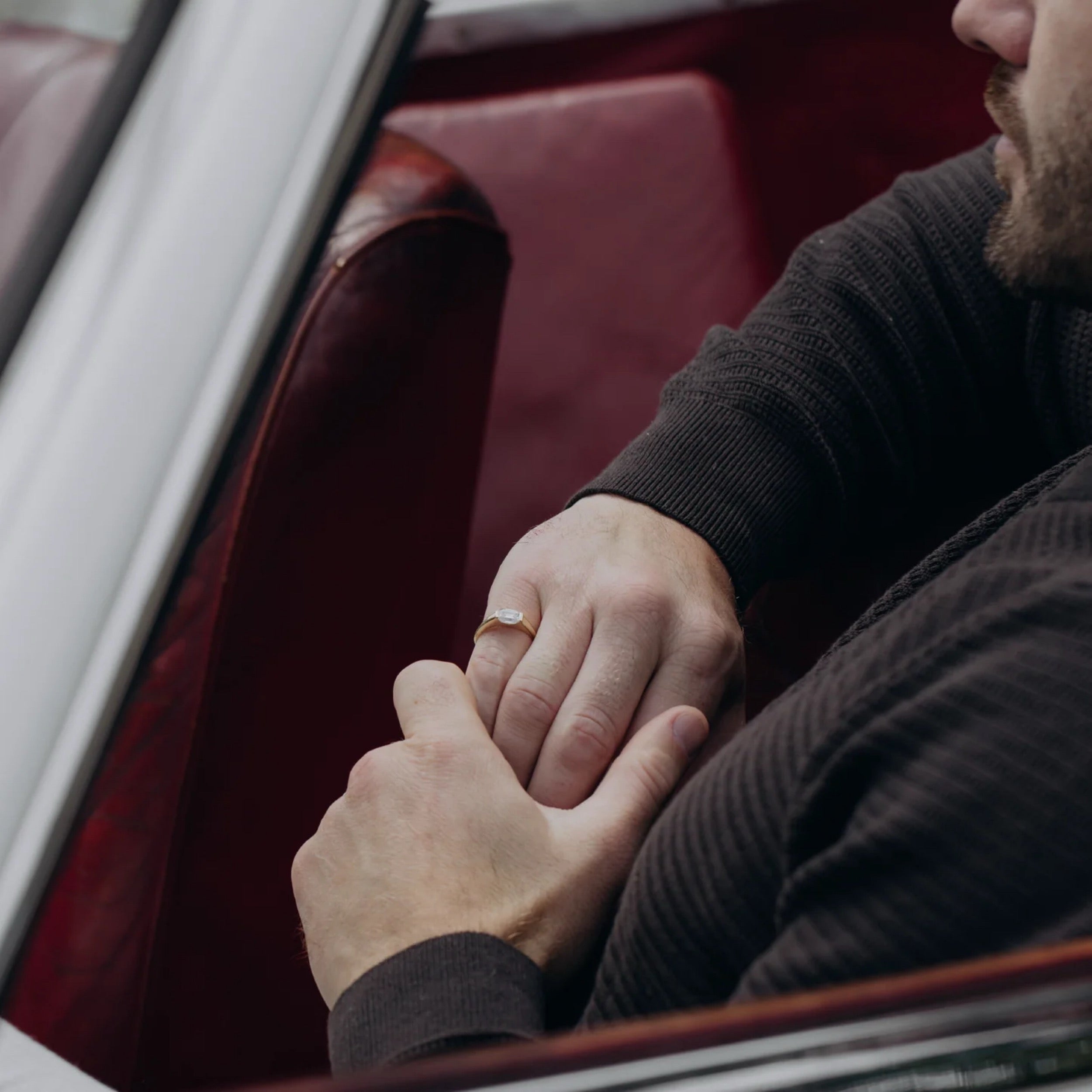 1.0 - 3.0 CT Emerald Lab Grown Diamond Half Bezel Engagement Ring