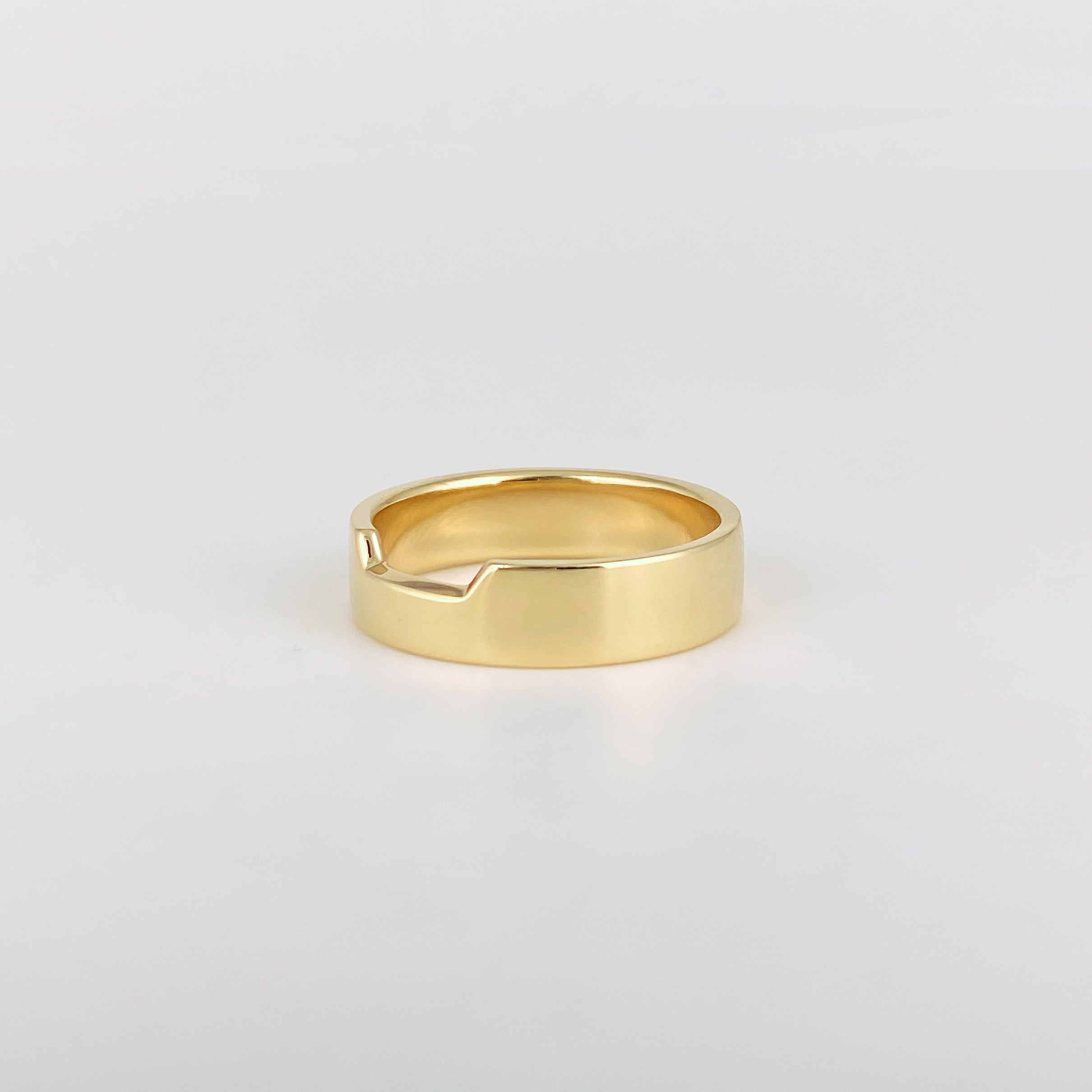Plain Wide Flat Contour Wedding Band