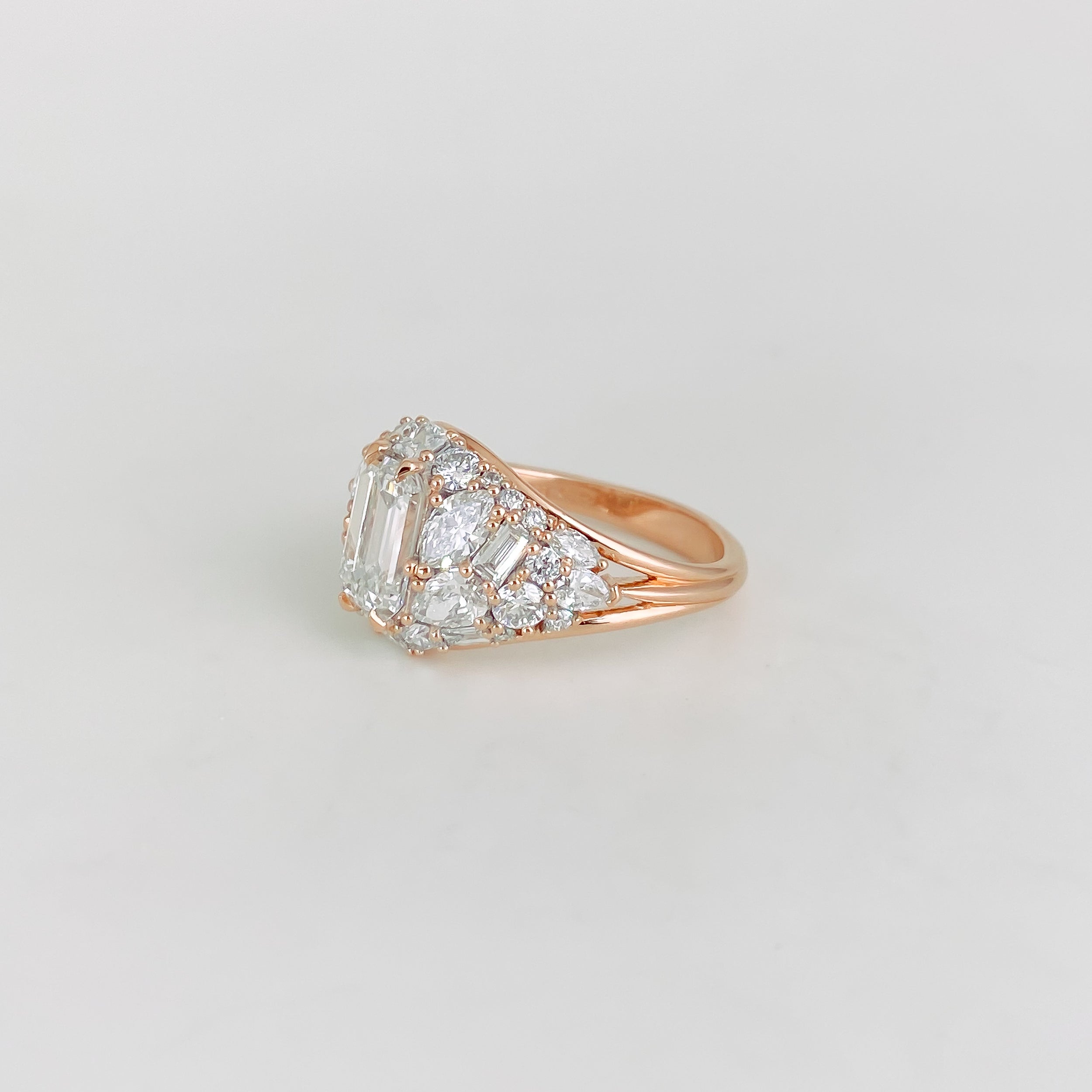 1.30  CT Emerald Lab Grown Diamond Bezel Engagement Ring