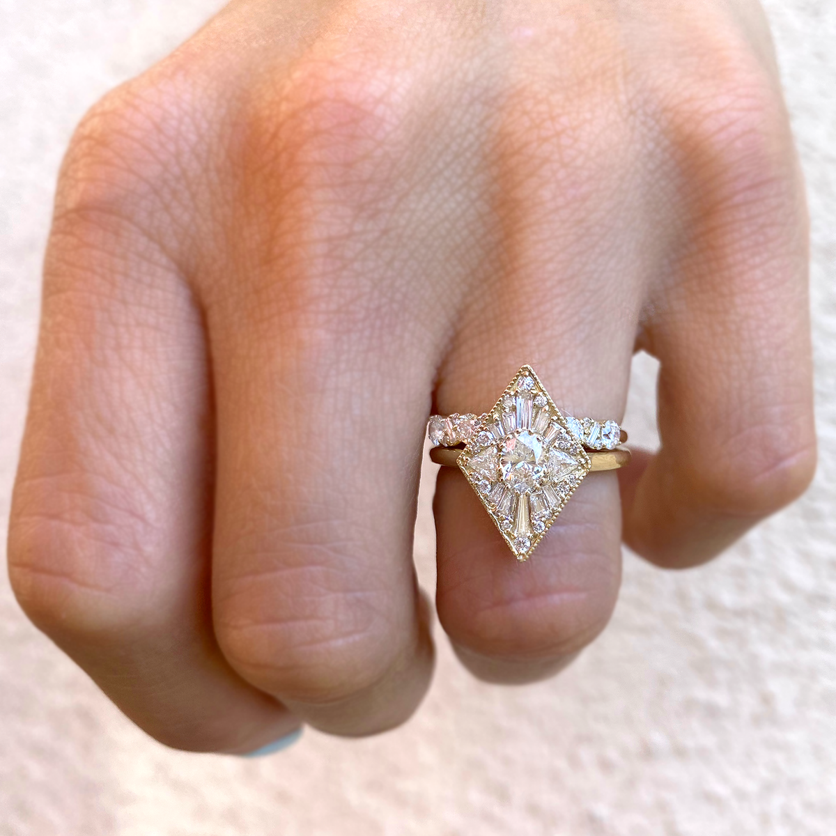 0.30 CT Oval Shape Lab Grown Kite Engagement Ring