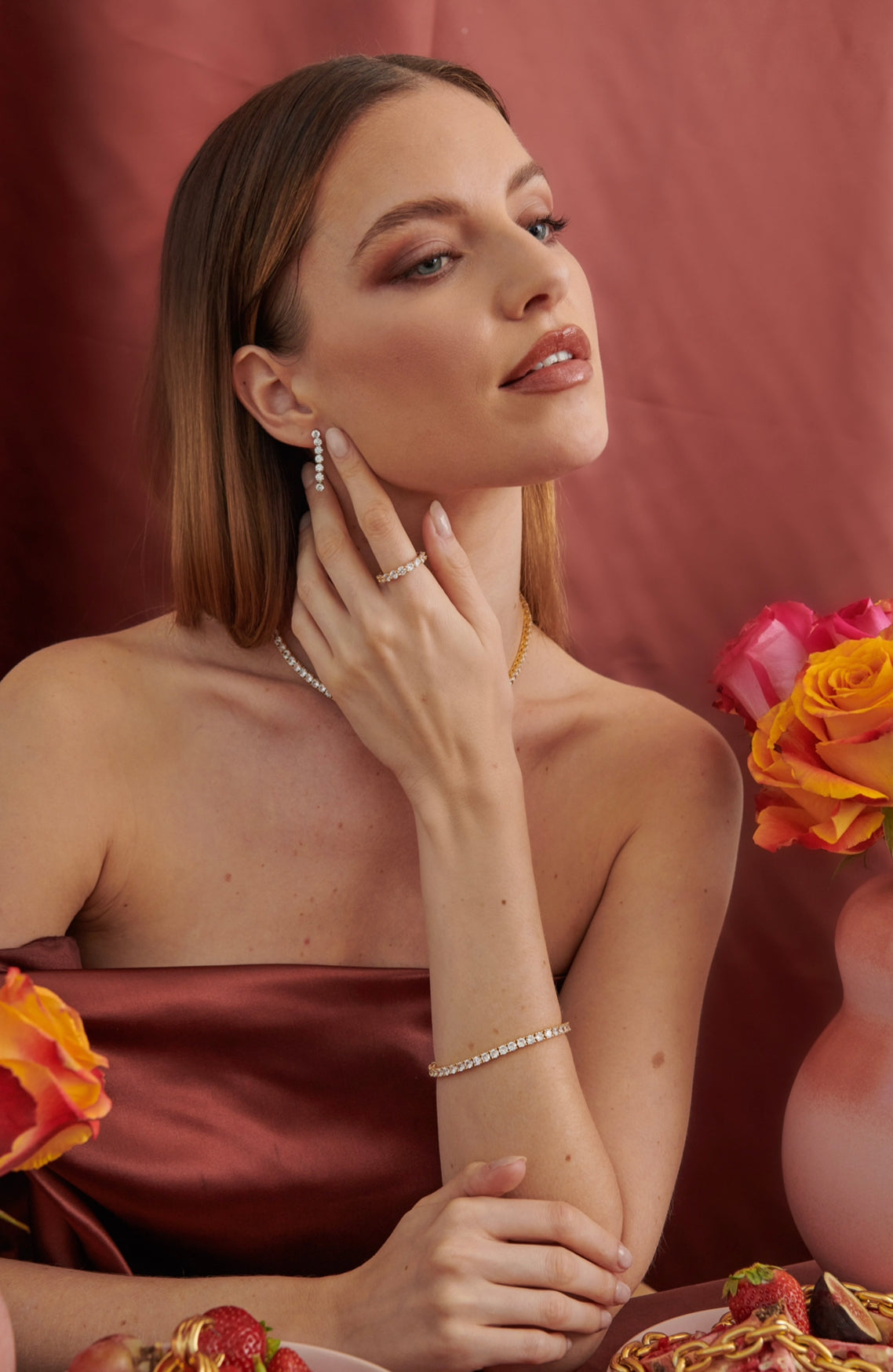 Round Lab Grown Diamond Tennis Necklace