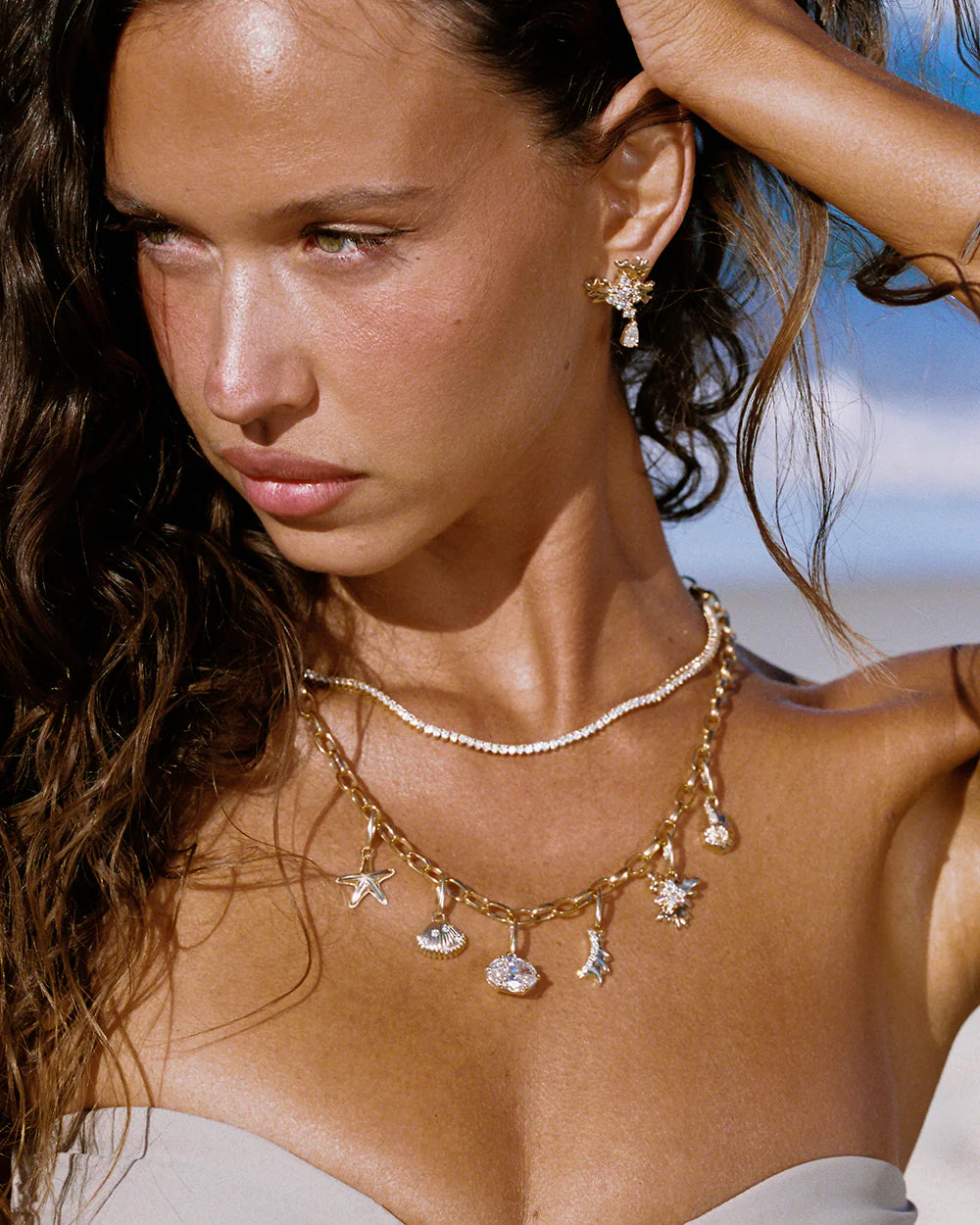 Round Lab Grown Diamond Tennis Necklace