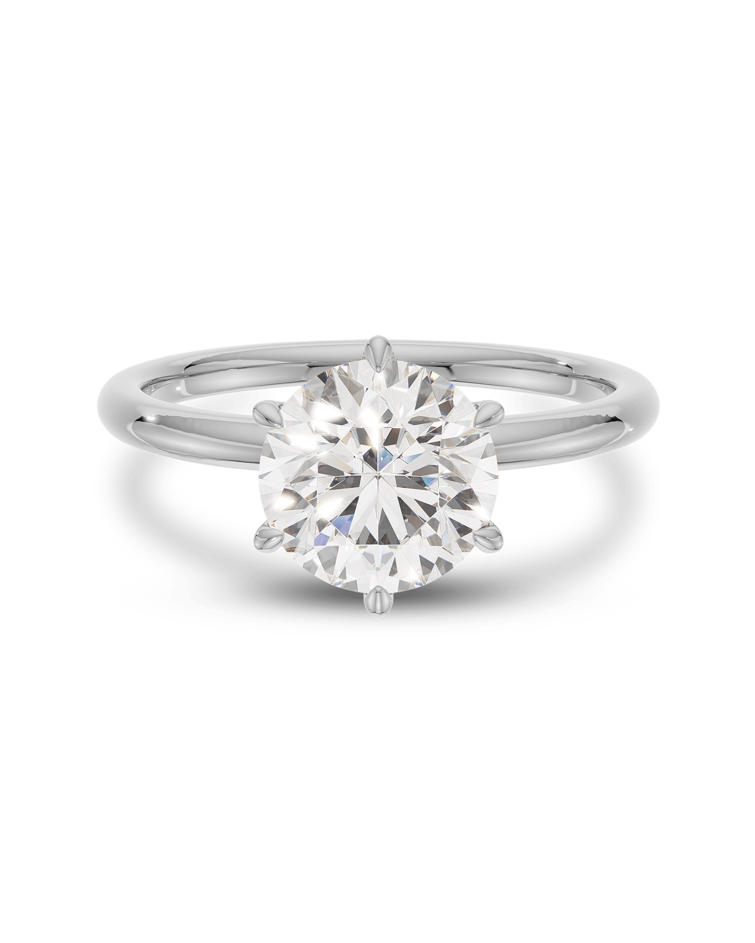 1.5 -3.5 CT Round CVD Diamond Solitaire Engagement Ring