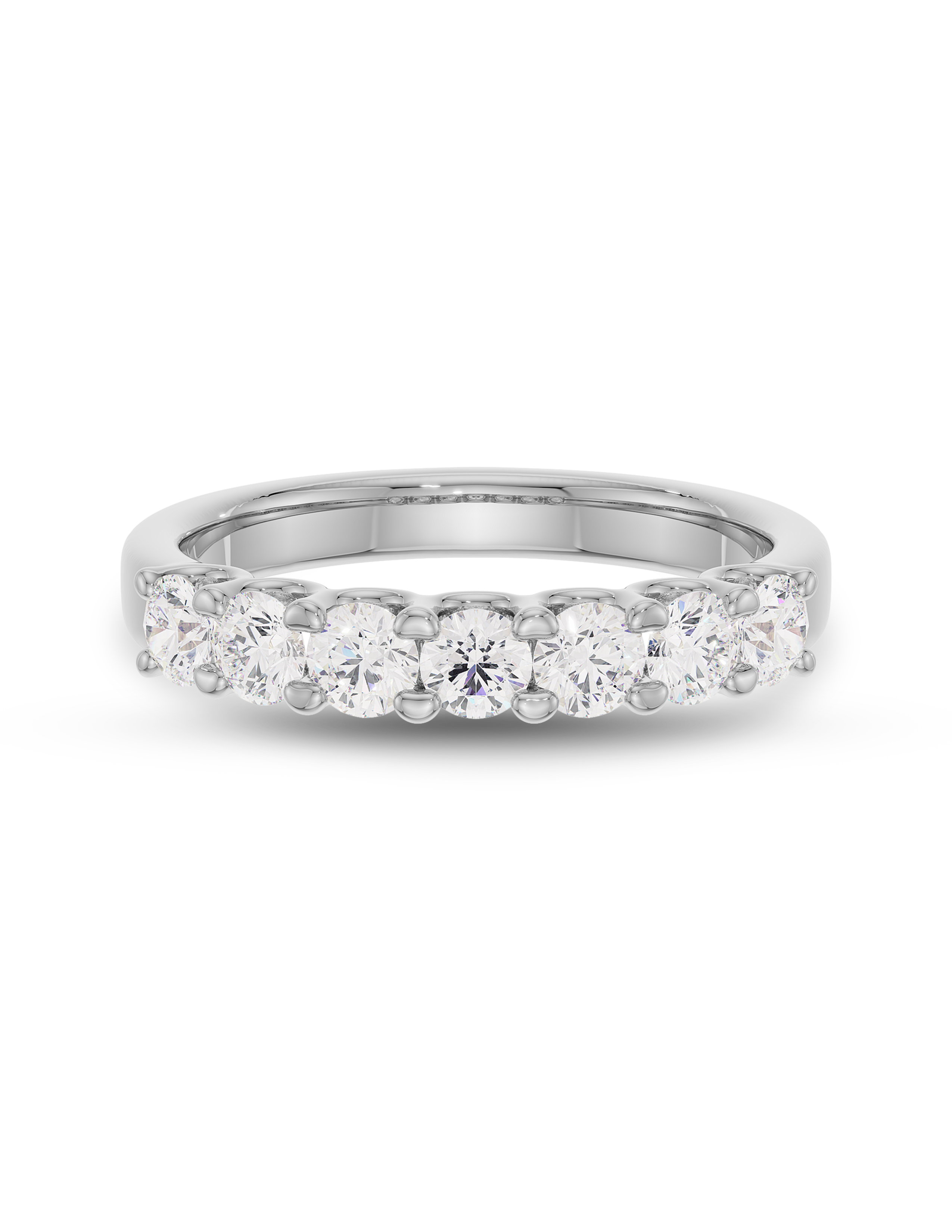 0.30 TCW Round Cut CVD Diamond Seven Stone Wedding Band