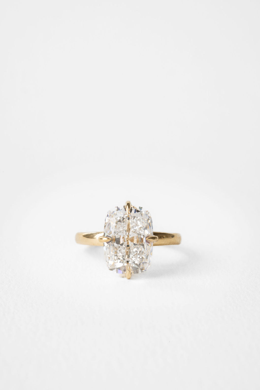 4.0 CT Elonagted Cushion CZ Diamond Engagement Ring- Home Trial Ring for Ashton