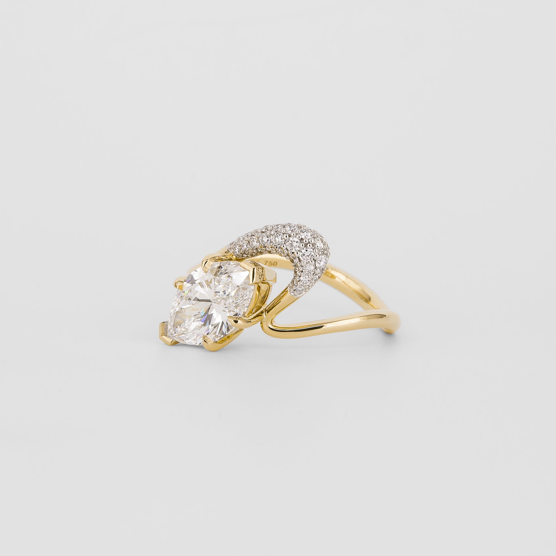 1.0 - 3.0 CT  Marquise Lab Grown Diamond Pave Engagement Ring