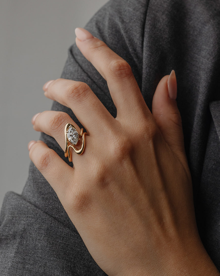 1.50 - 3.50 CT Marquise Lab Grown Diamond unique Engagement ring