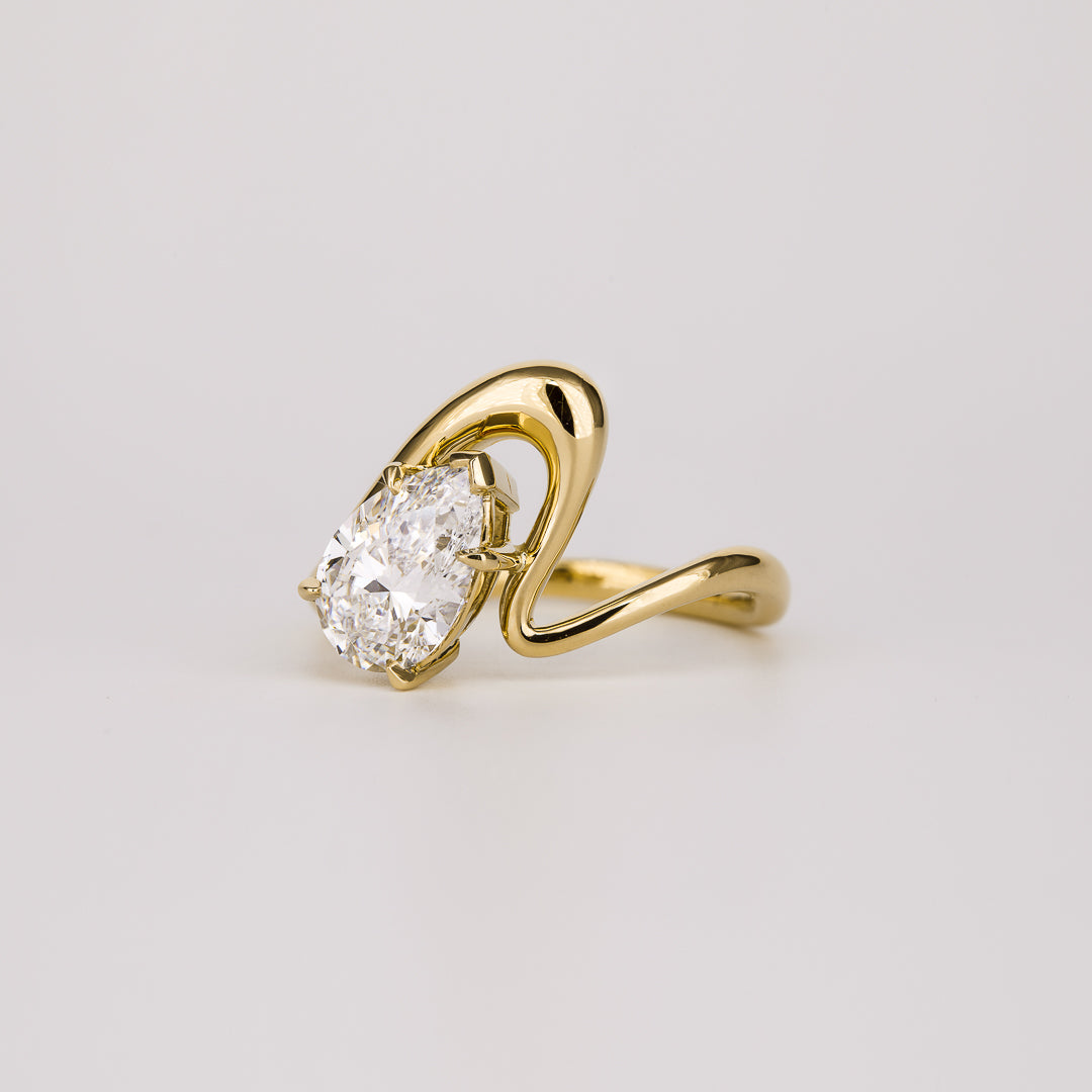 1.0 -3.0 CT Pear Cut Lab Grown Diamond Unique Engagement ring