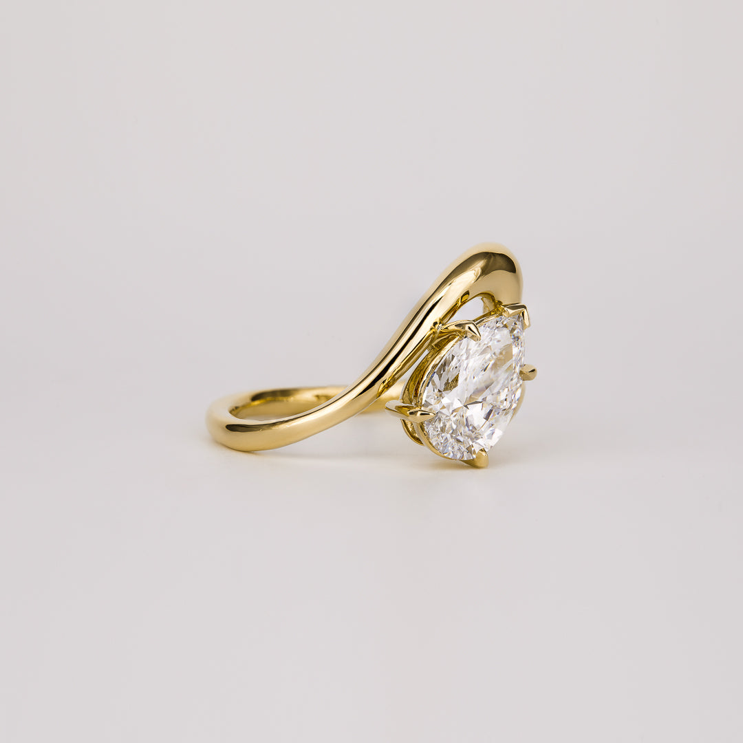 1.0 -3.0 CT Pear Cut Lab Grown Diamond Unique Engagement ring