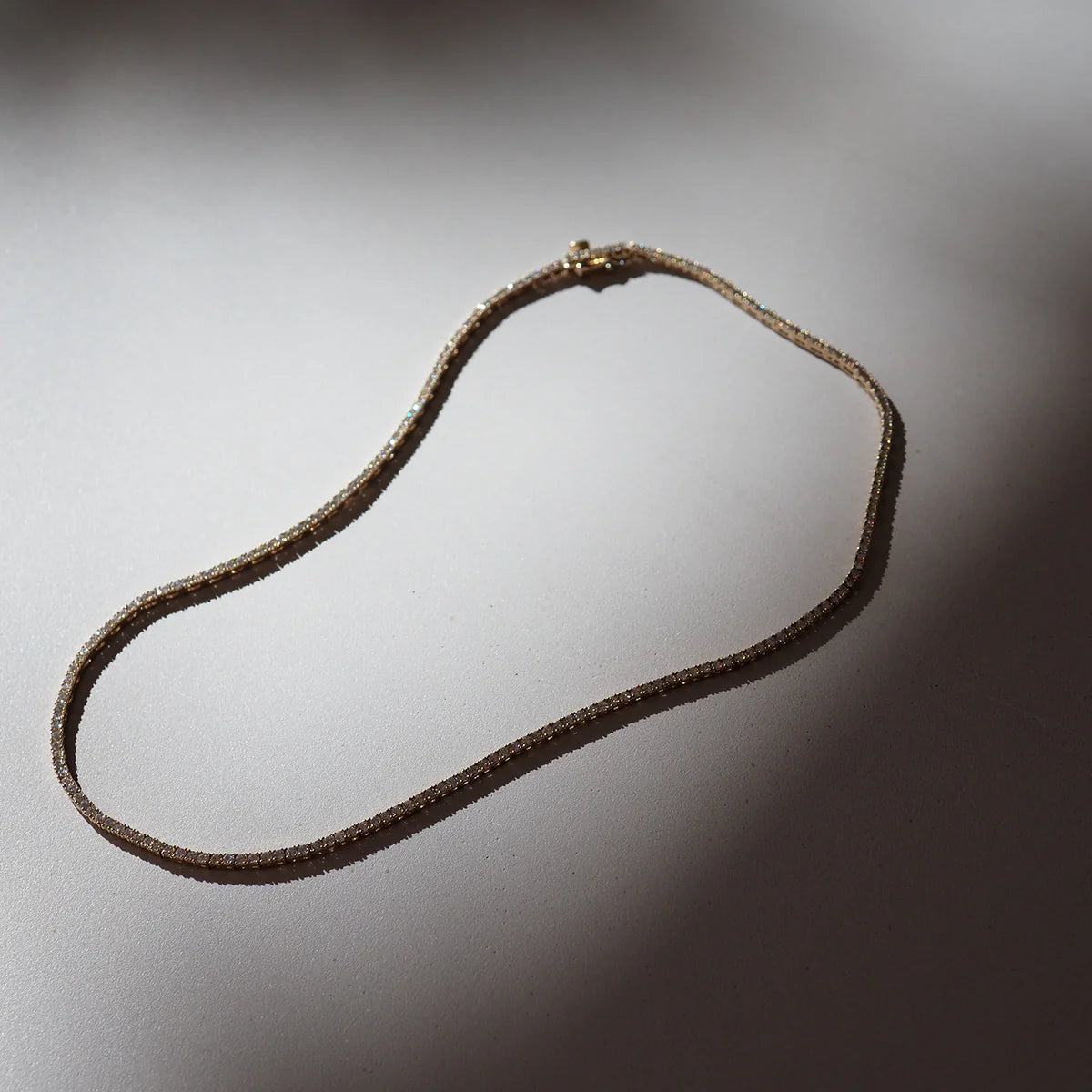 Round Lab Grown Diamond Tennis Necklace