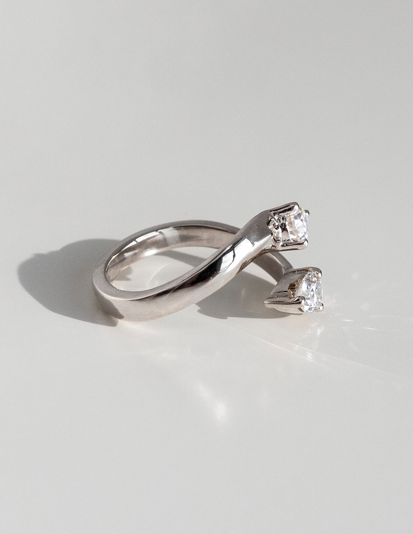 0.80 TCW Pear CVD Diamond Open Wedding Wedding Band