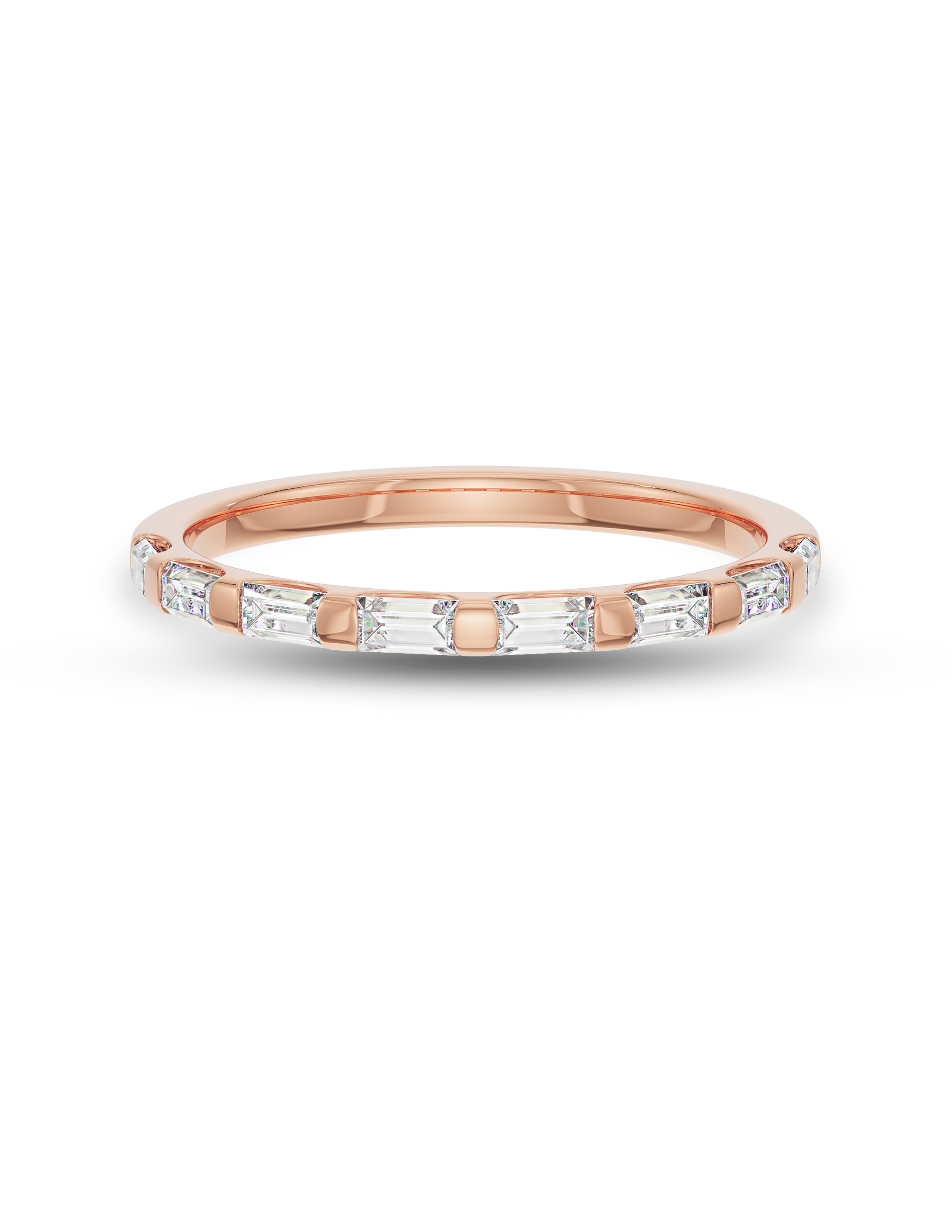 0.30 TCW Baguette CVD Diamond Half Eternity Wedding Band