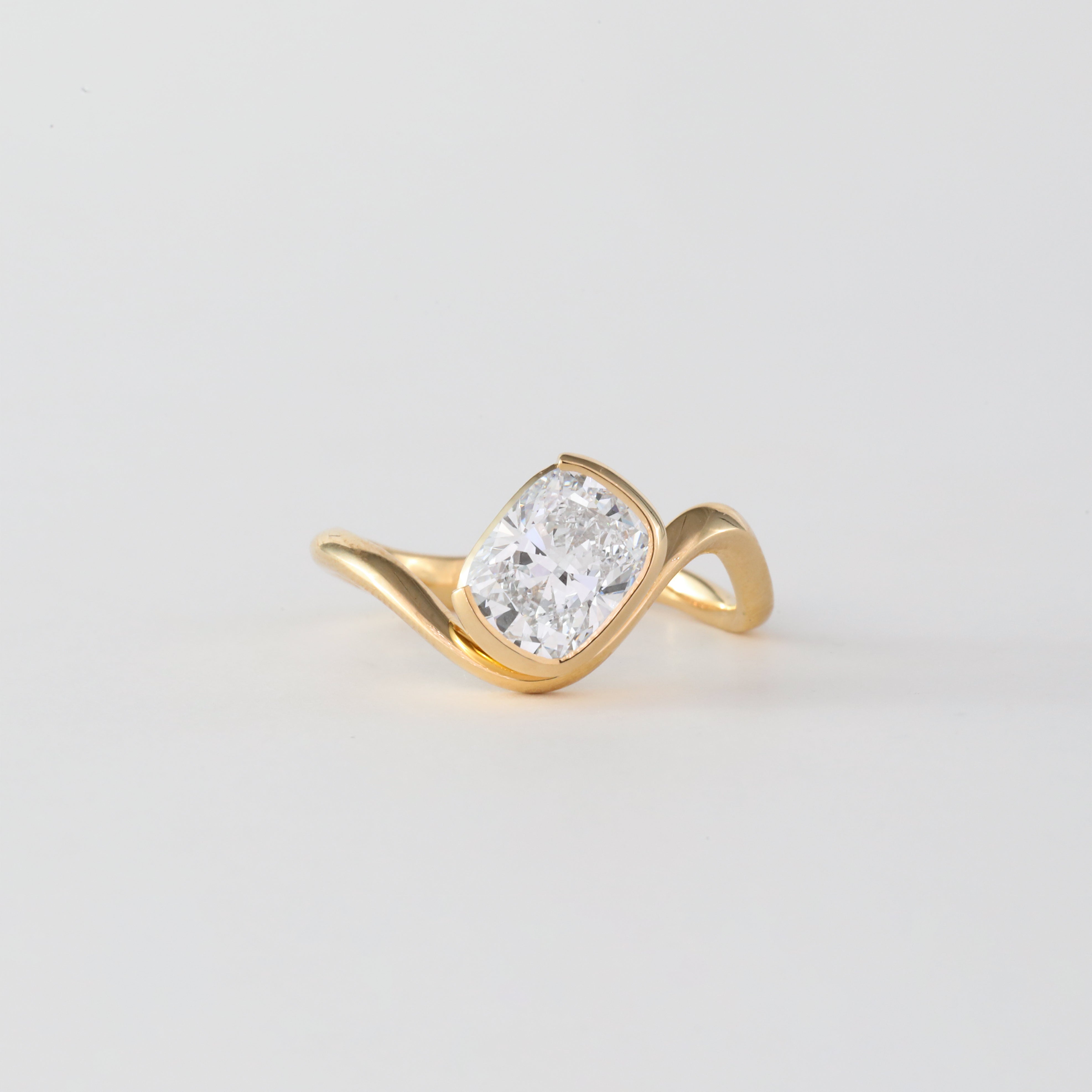 1.47 -3.50 CT Cushion Cut Lab Grown Diamond Unique Engagement ring