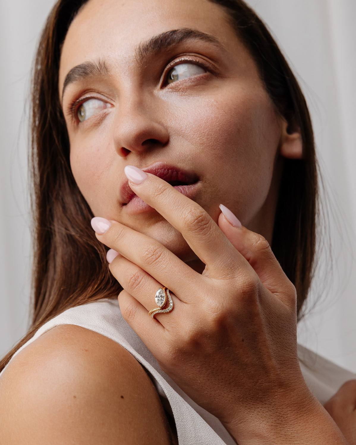 1.14 -3.50 CT Marquise Lab Grown Diamond Unique Engagement ring