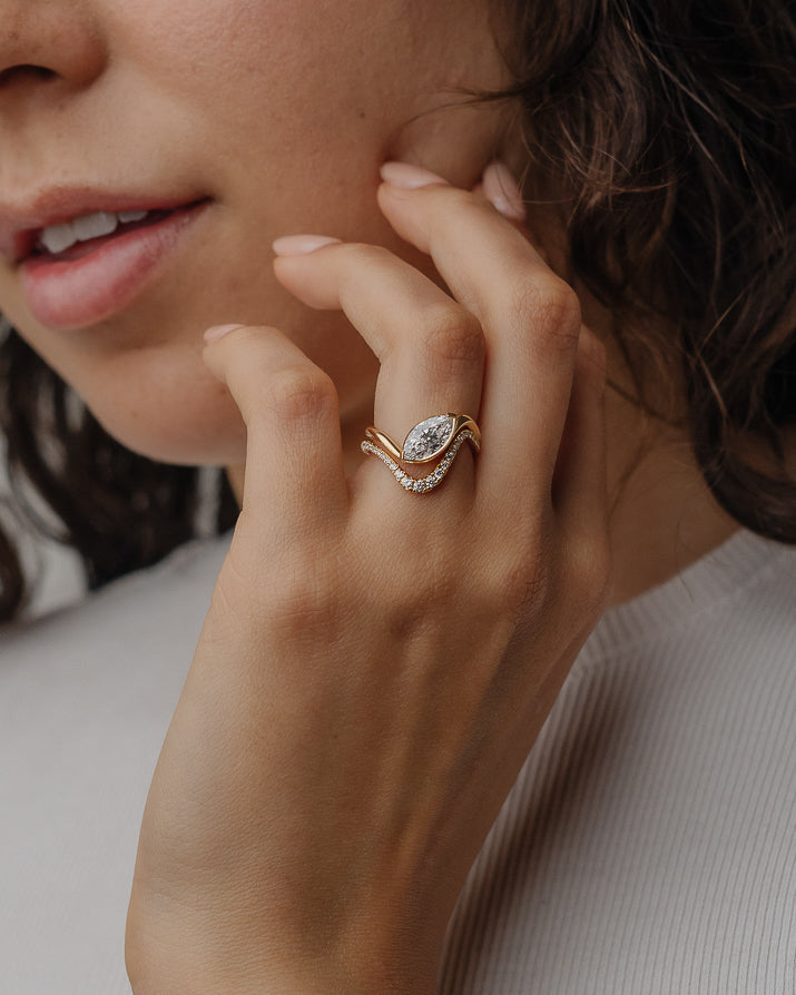 1.14 -3.50 CT Marquise Lab Grown Diamond Unique Engagement ring