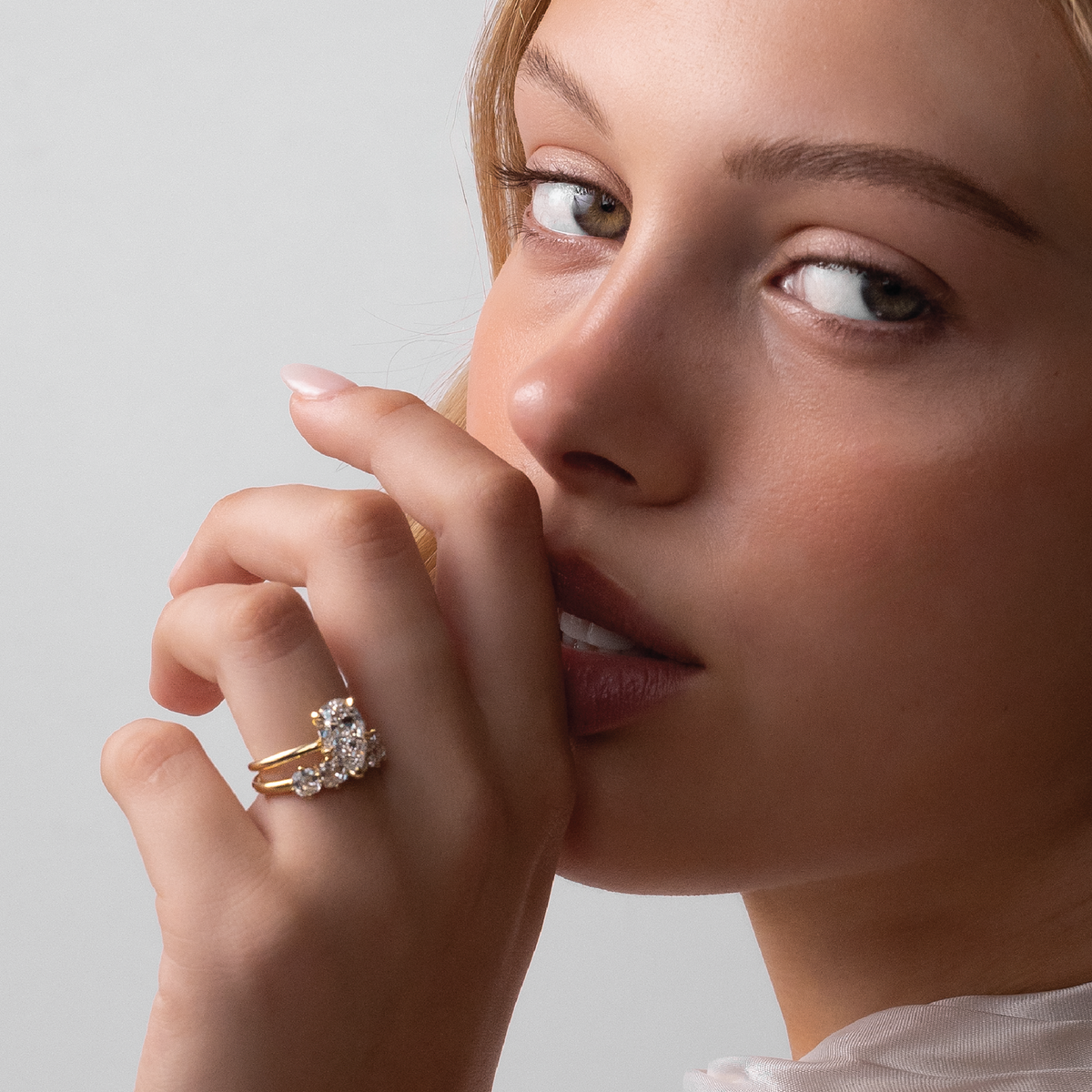 1.0- 3.0 CT Oval Lab Grown Diamond Solitaire Engagement Ring