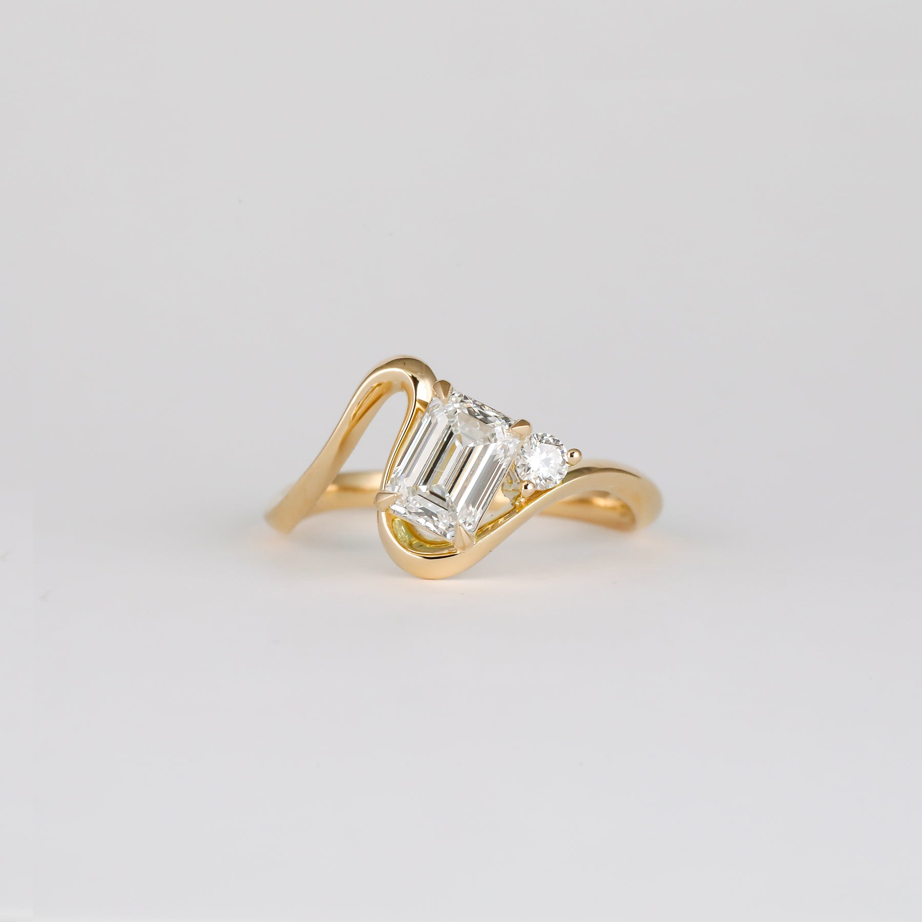 1.0 - 3.0 CT Emerald Cut Lab Grown Diamond unique Engagement ring