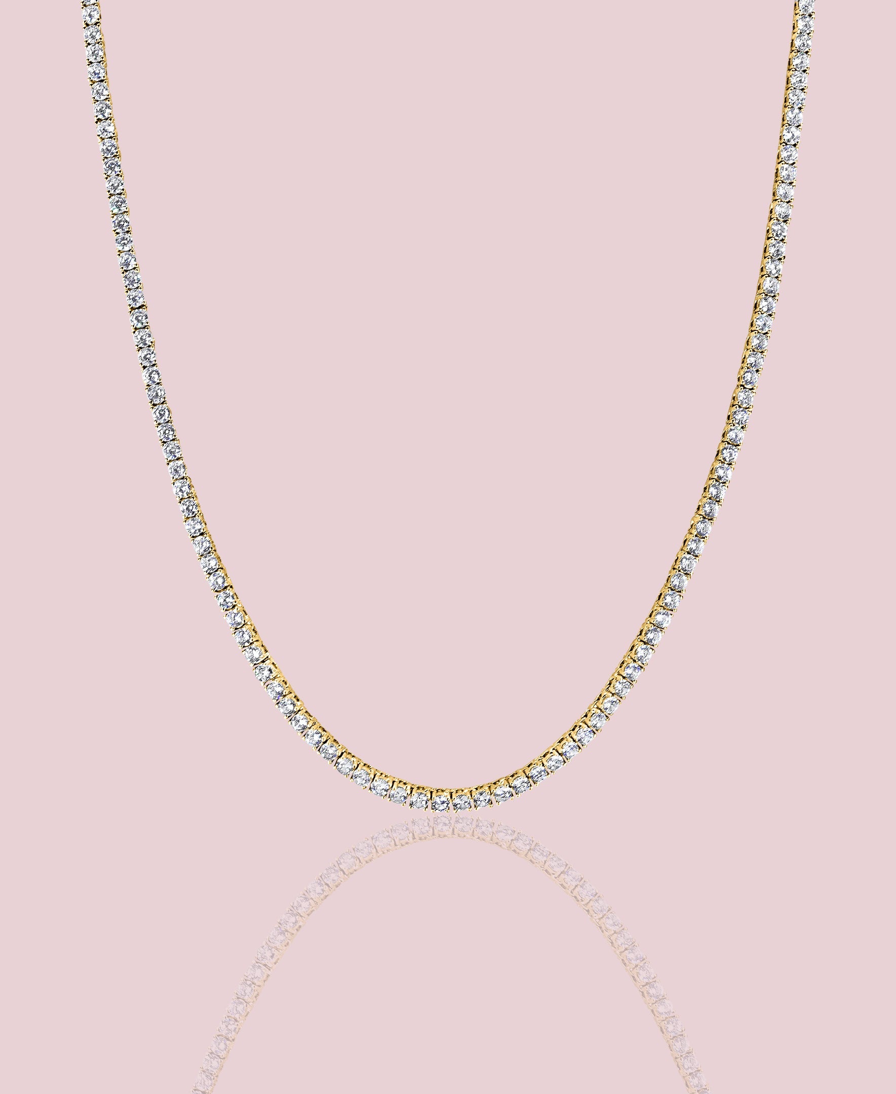 Round Lab Grown Diamond Tennis Necklace