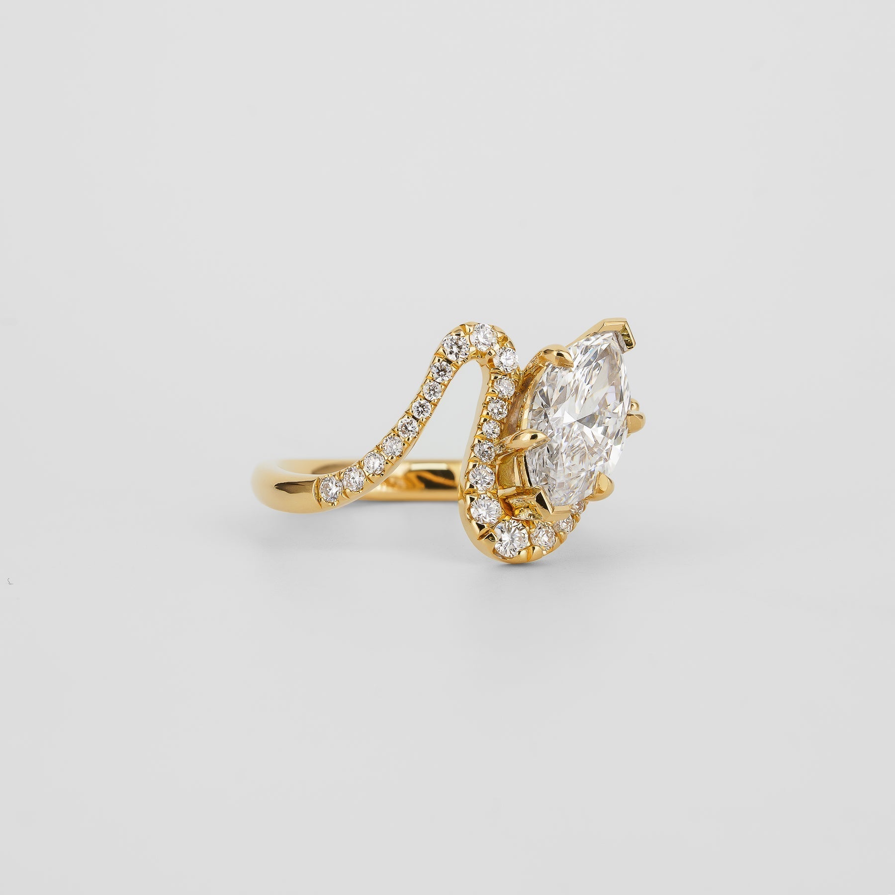 2.0 - 3.0  CT Marquise Lab Grown Diamond Unique Engagement Ring