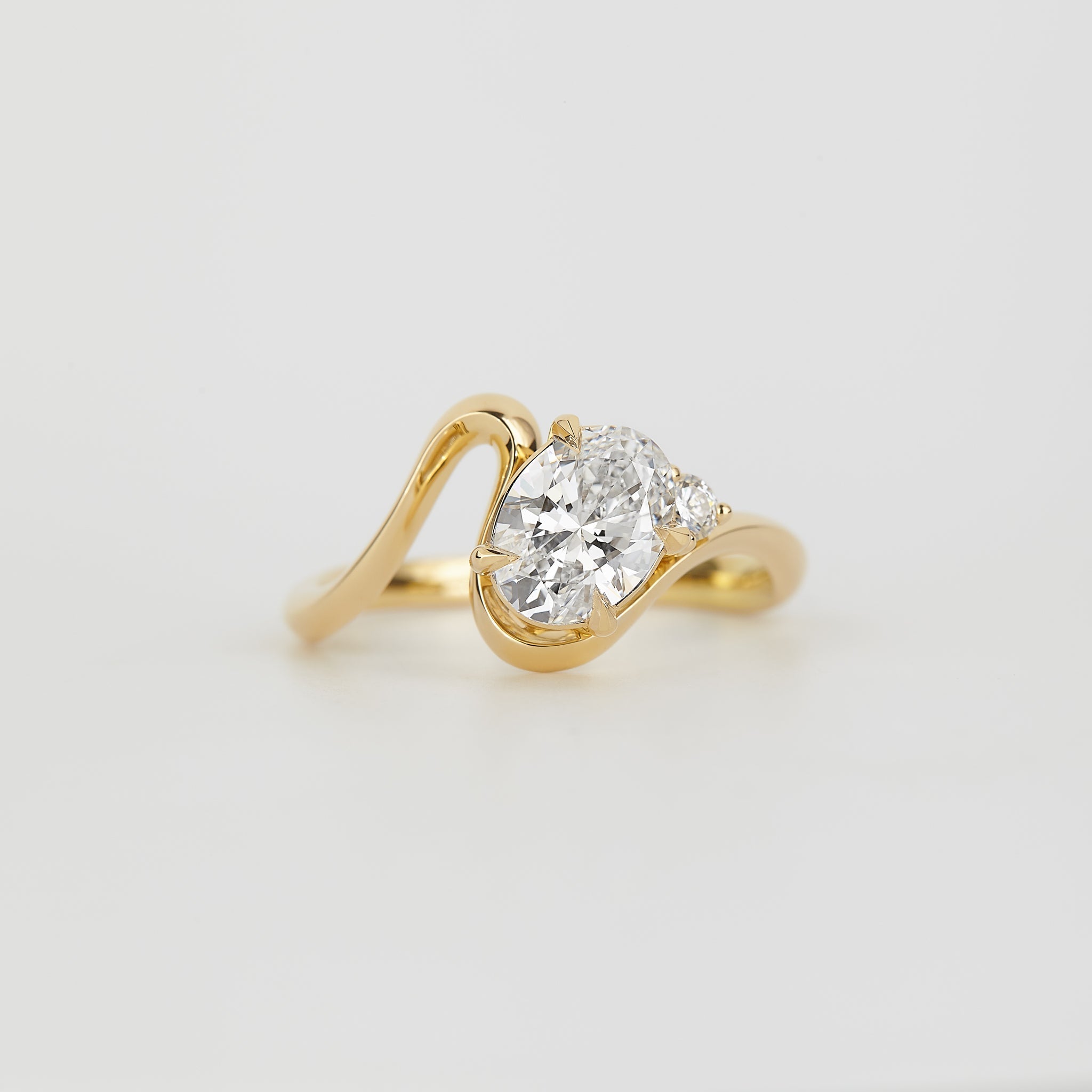 1.05- 2.0 CT Oval Lab Grown Diamond Unique Engagement Ring