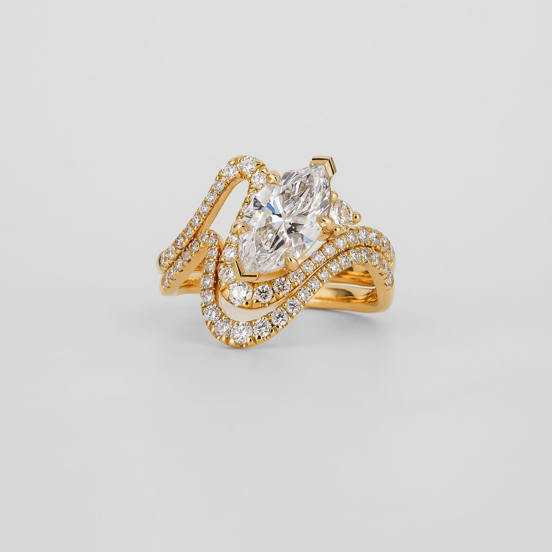 0.40 TCW Round Lab Grown Diamond Curved Wedding Band