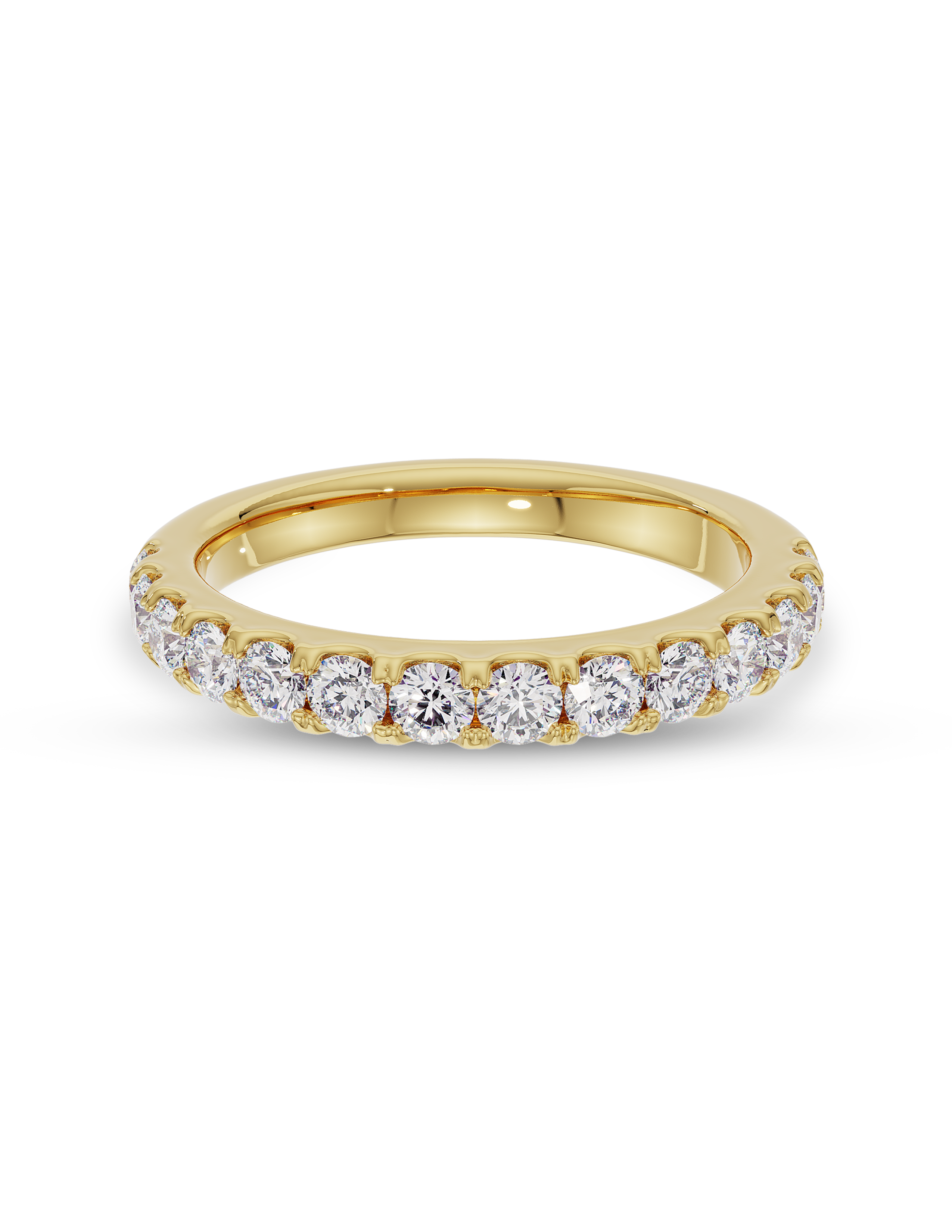 0.50 TCW Round Cut CVD Diamond Half Eternity Wedding Band