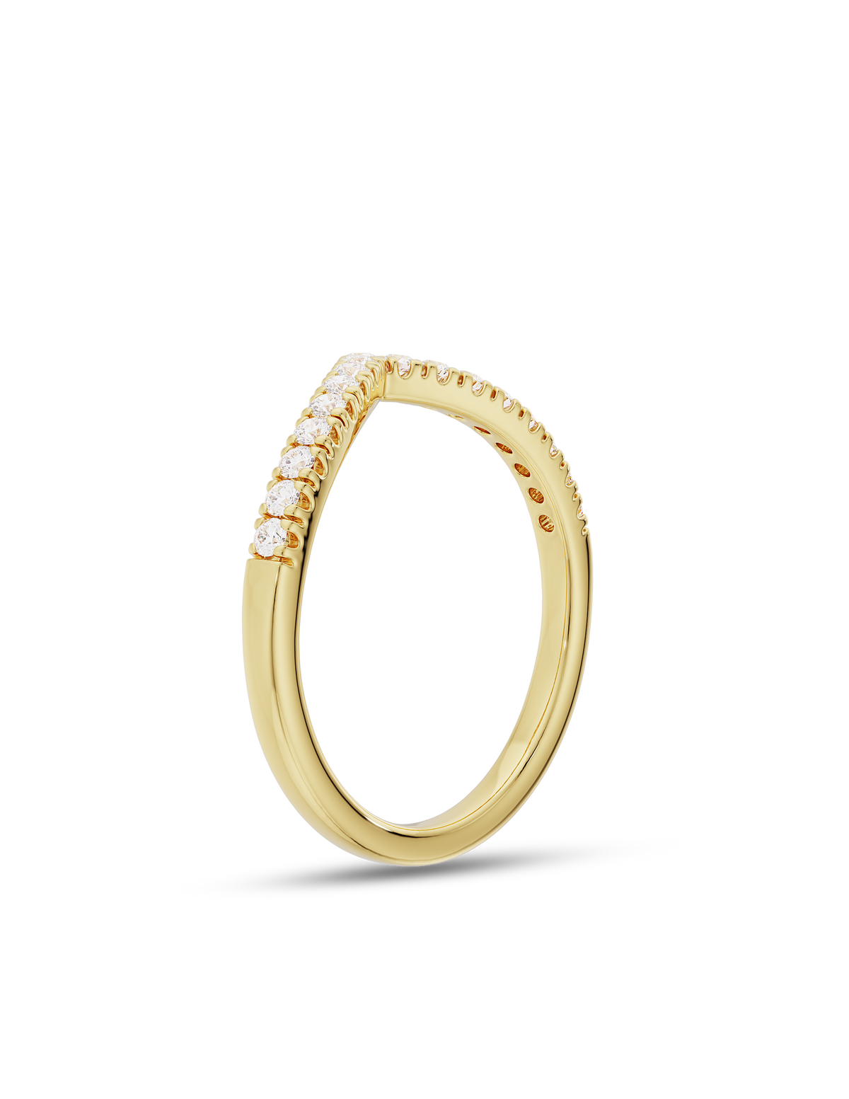 0.30 TCW Round Cut Lab Grown Diamond Curved Wedding Band