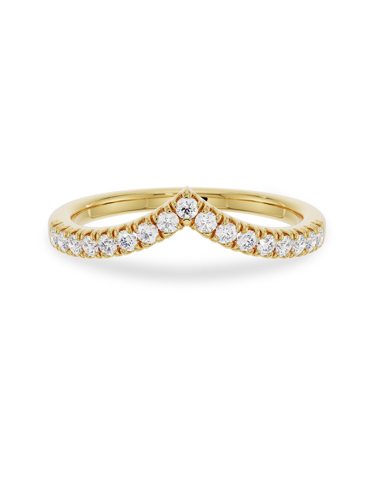 0.30 TCW Round Cut Lab Grown Diamond Curved Wedding Band