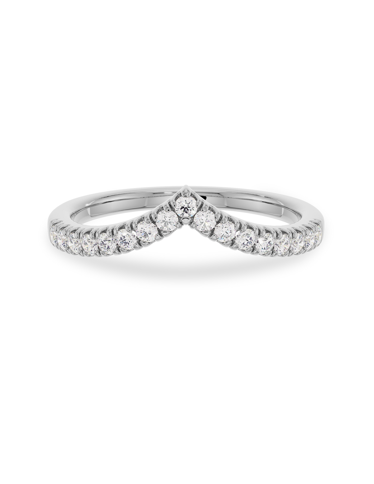0.30 TCW Round Cut Lab Grown Diamond Curved Wedding Band